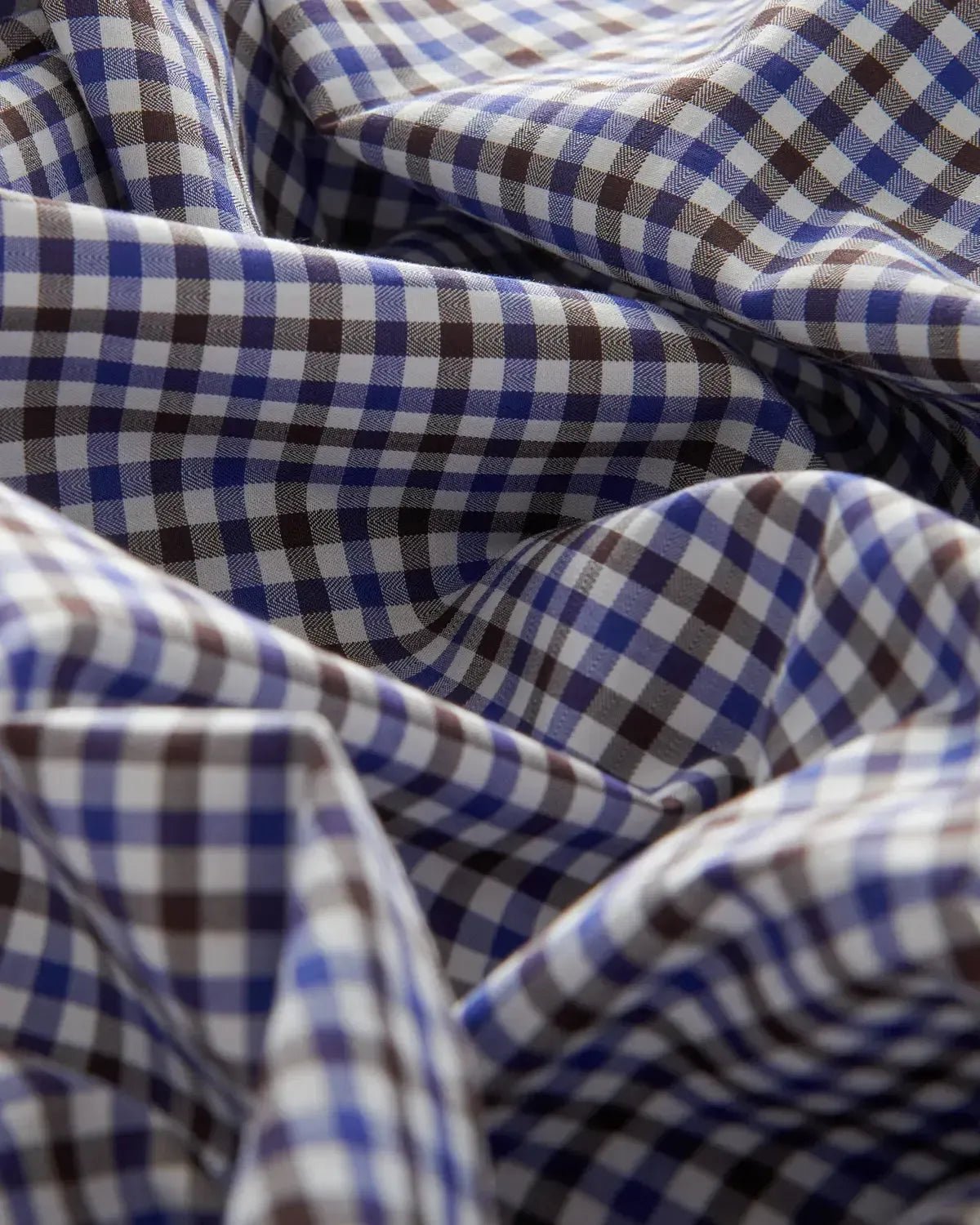 Bernard Weatherill Micro Gingham Country Twill Shirt Blue Green White – Savile Row Menswear Outlet | Malford of London