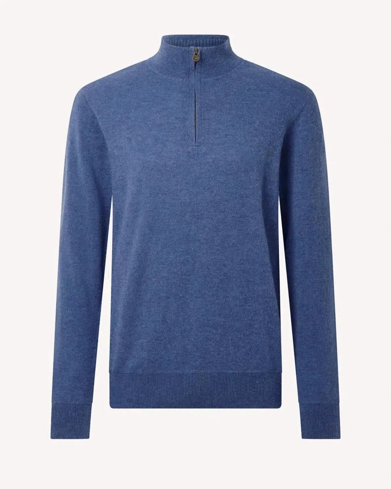 Bernard Weatherill Stand Collar Pullover Jumper Channel Isle Blue - Malford_of_London_Tailoring_Archive