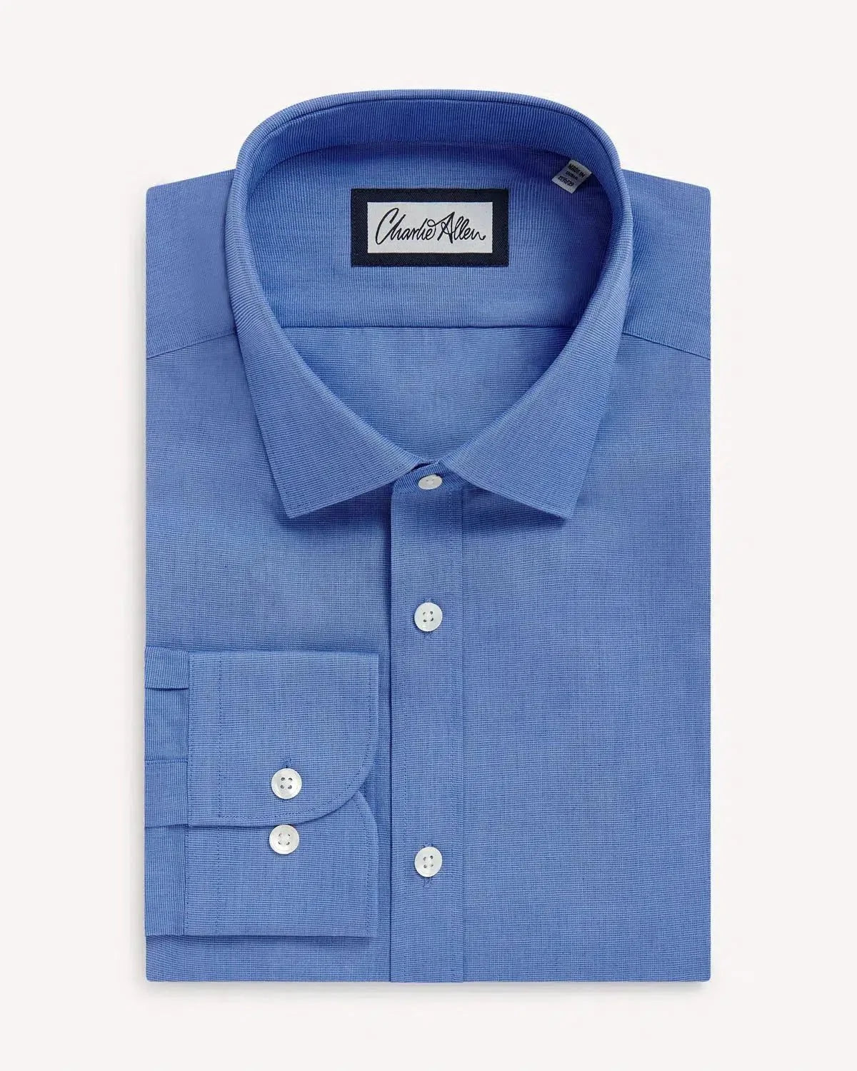 Charlie Allen Cotton Shirt Mid Blue - Malford_of_London_Tailoring_Archive