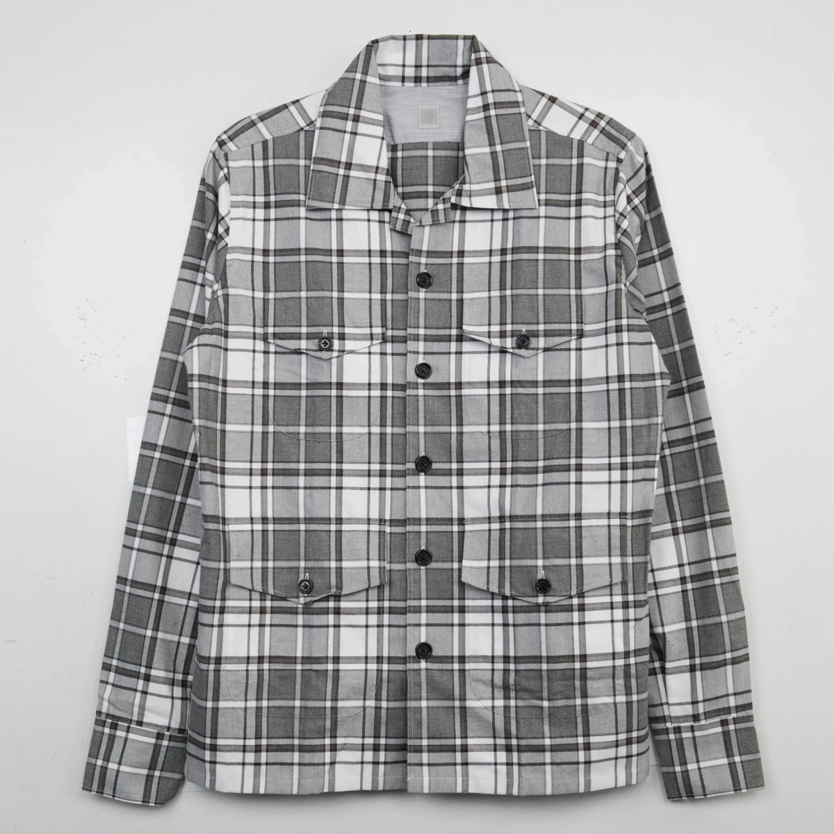 Eleventy Heavyweight Winter Check Shirt Grey - Malford_of_London_Tailoring_Archive