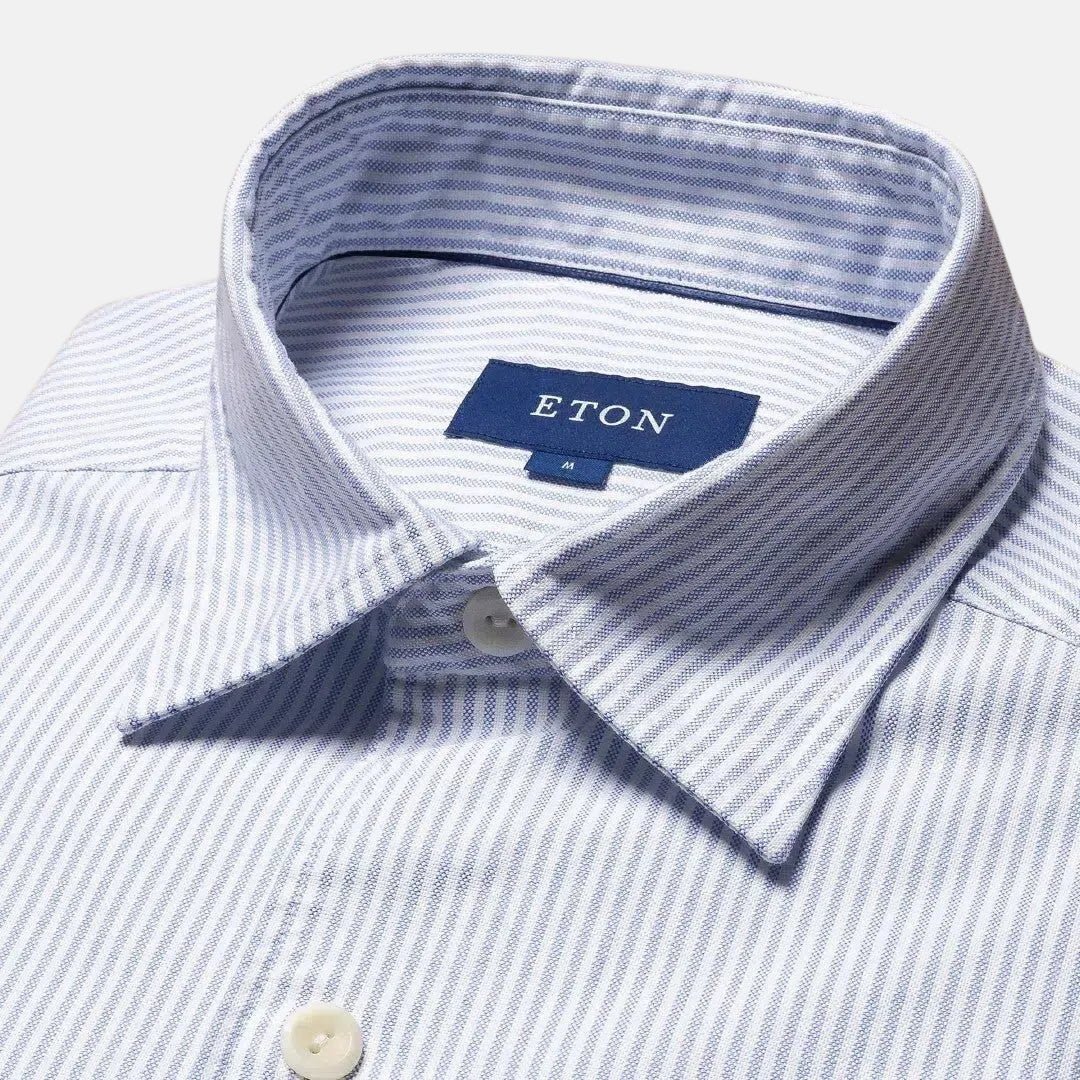 Eton Classic Fit Mid Blue Stripe Shirt – Savile Row Menswear Outlet | Malford of London