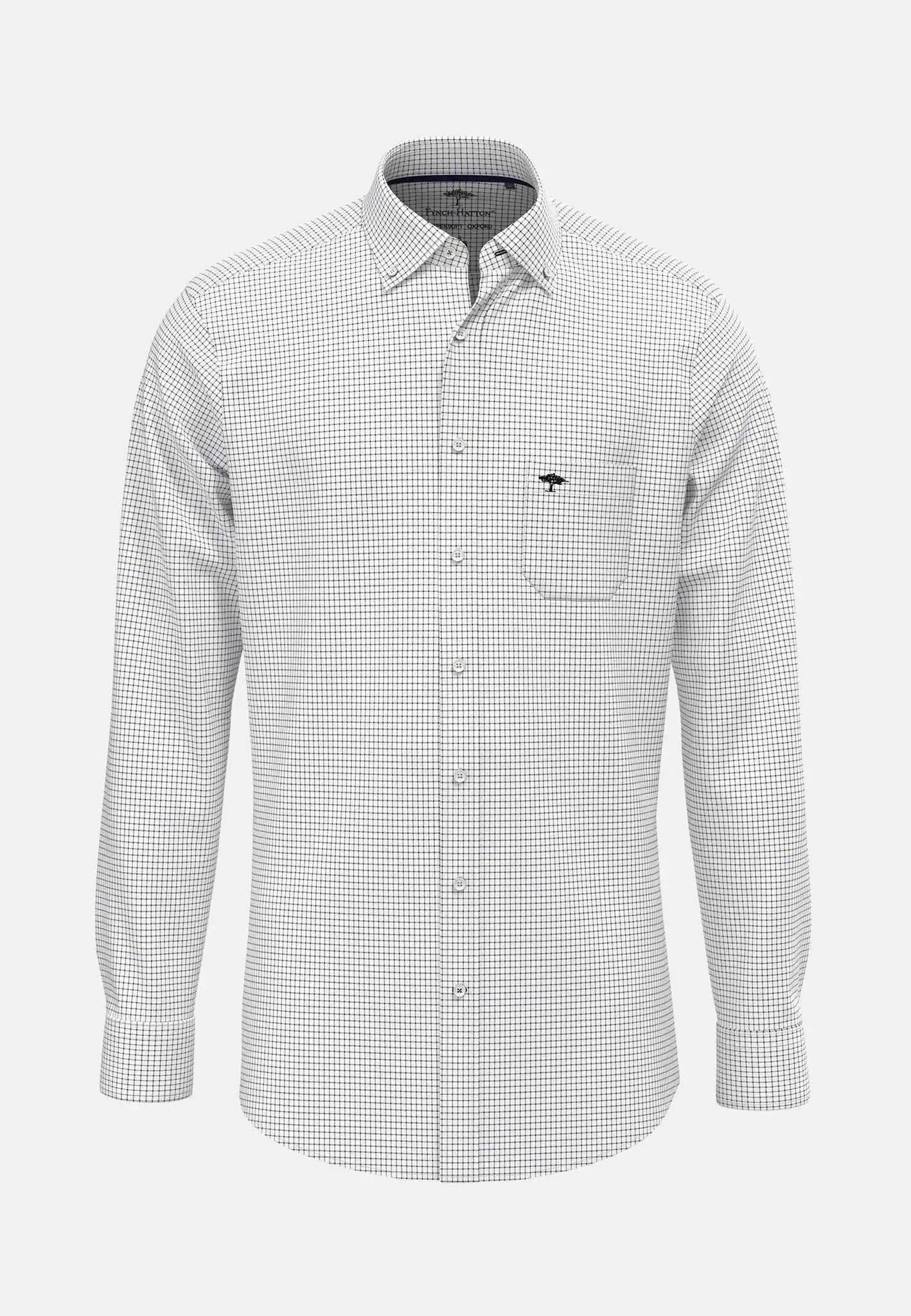 Fynch - Hatton Button Down Oxford Shirt Navy Check – Tailored Menswear | Malford of London
