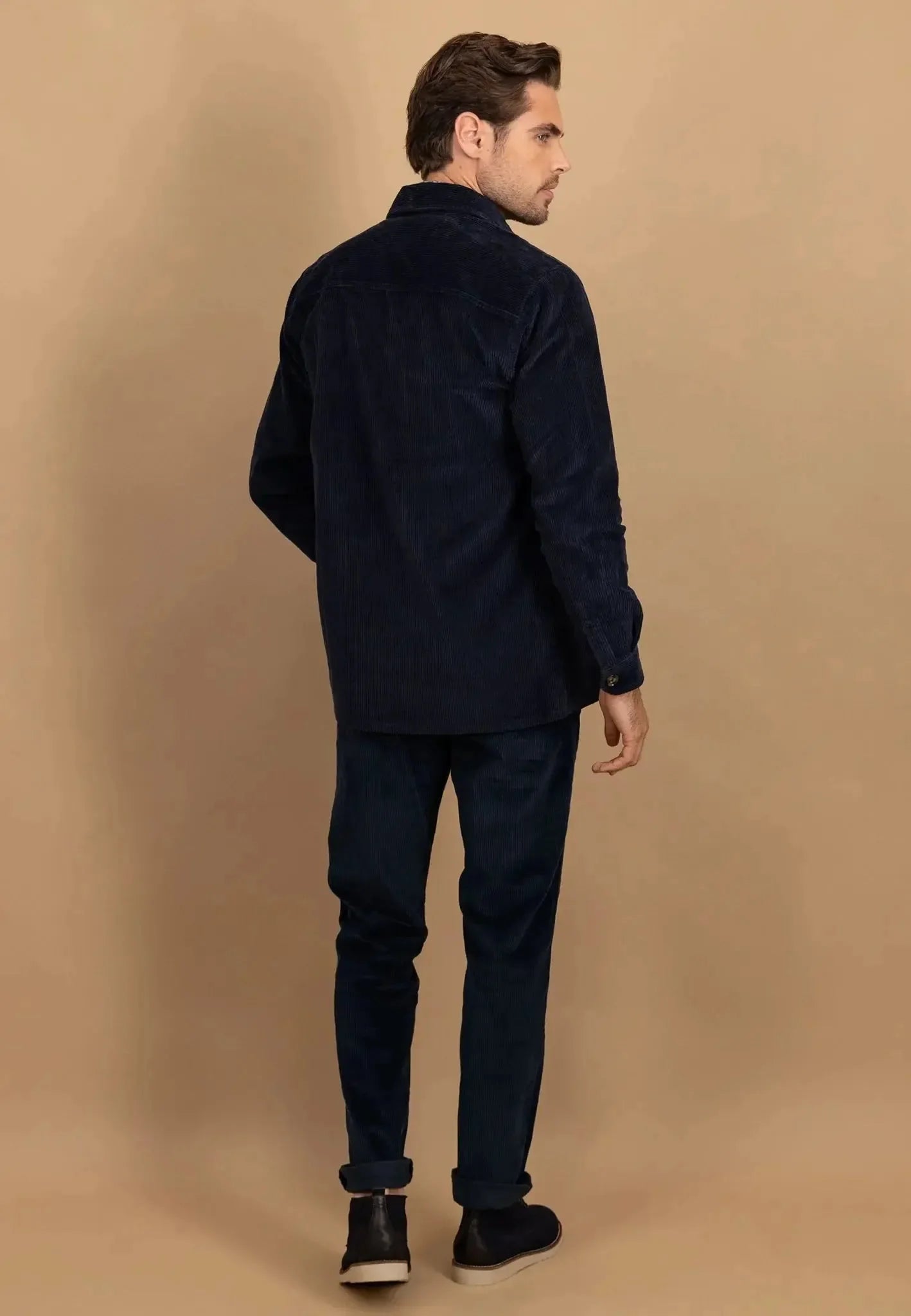 Fynch - Hatton Cotton Corduroy Overshirt Navy – Tailored Menswear | Malford of London
