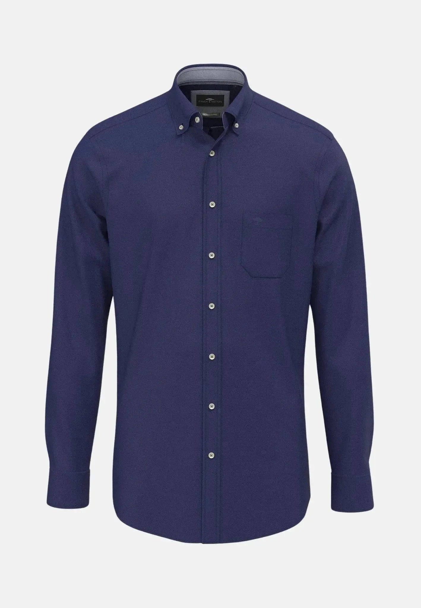 Fynch - Hatton Essential Flannel Button Down Shirt Navy – Tailored Menswear | Malford of London