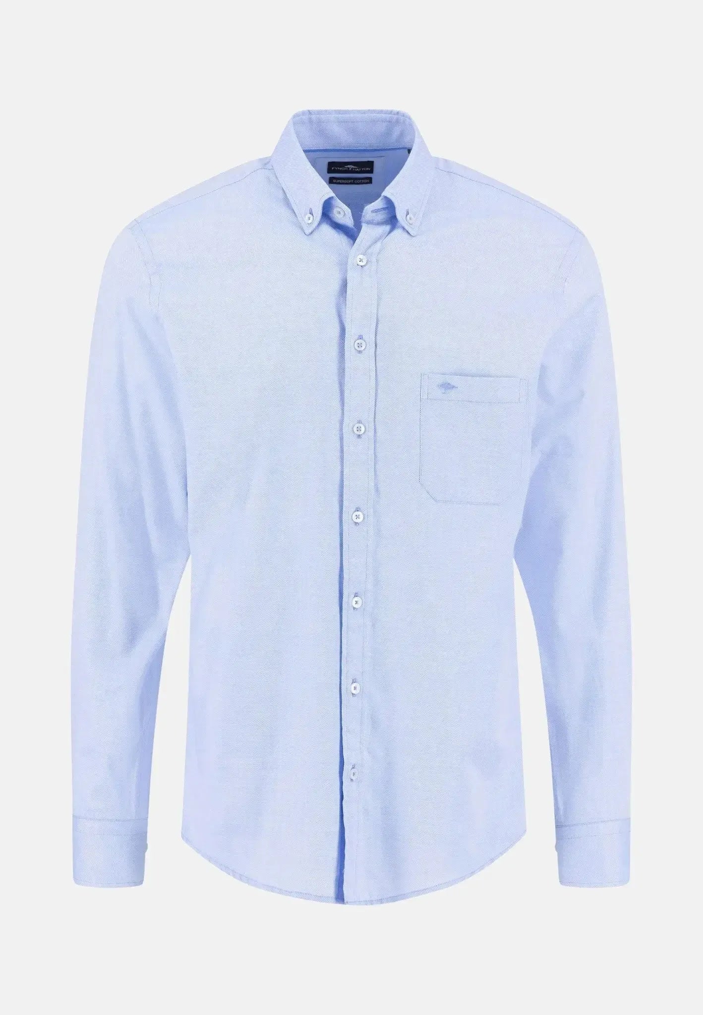 Fynch - Hatton Essential Textured Dobby Shirt Crystal Blue – Tailored Menswear | Malford of London