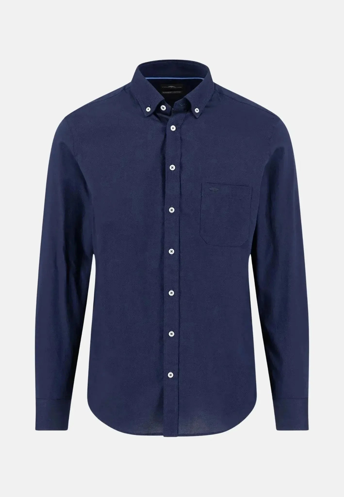 Fynch - Hatton Essential Textured Dobby Shirt Navy – Tailored Menswear | Malford of London