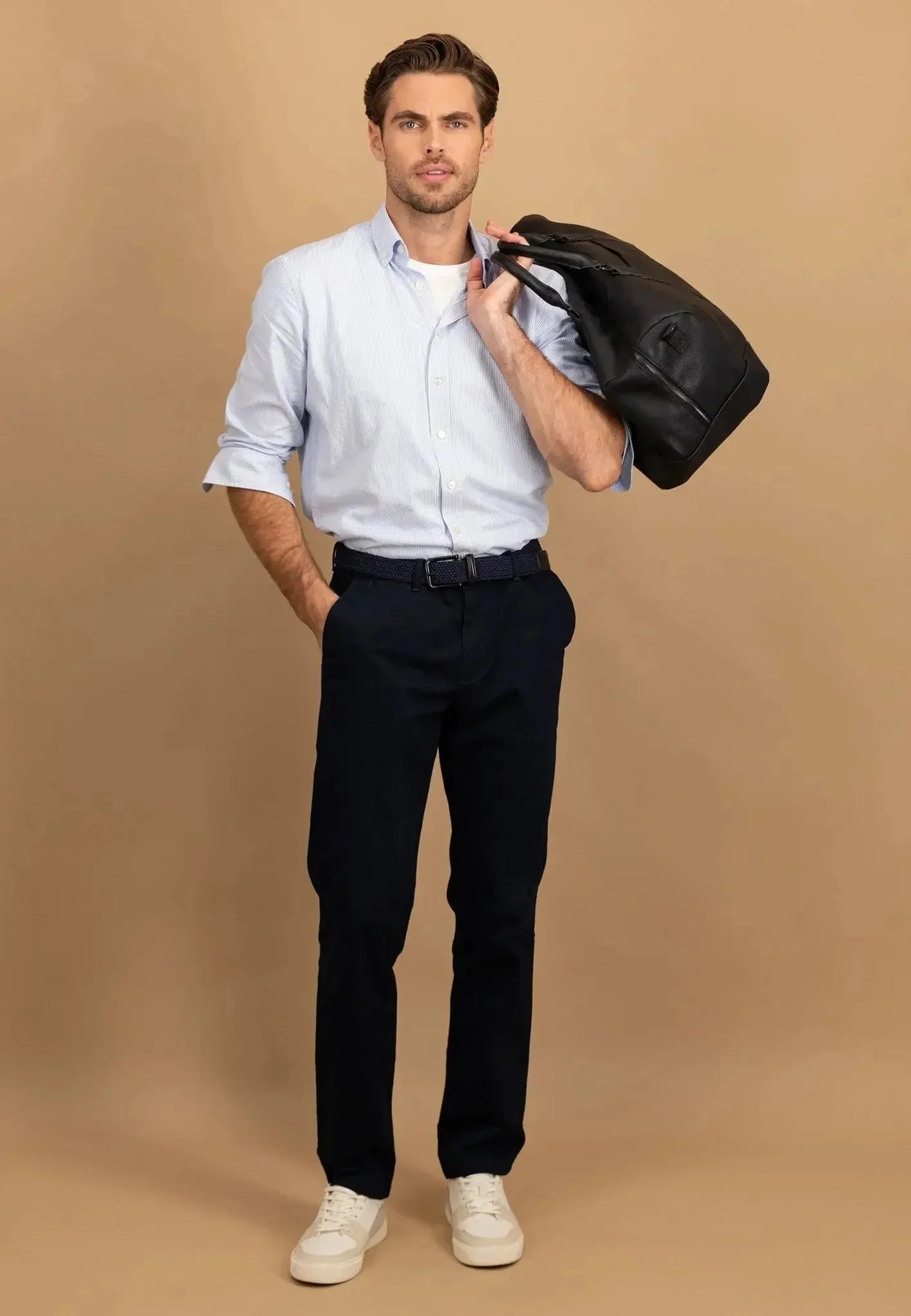 Fynch - Hatton Fine Oxford Stripe Button Down Shirt Crystal Blue – Tailored Menswear | Malford of London