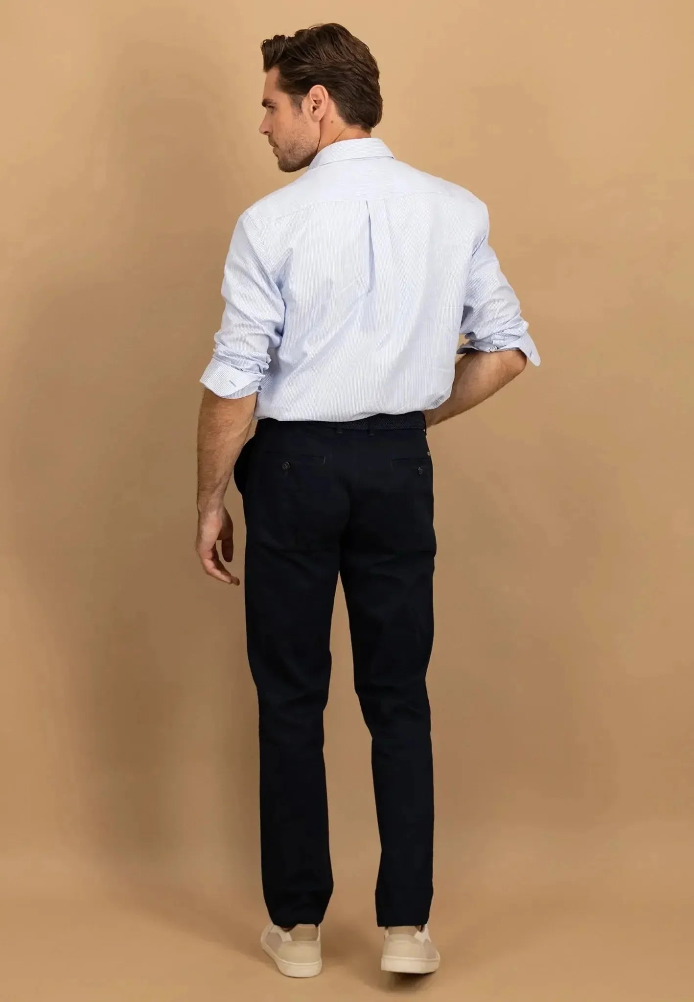 Fynch - Hatton Fine Oxford Stripe Button Down Shirt Crystal Blue – Tailored Menswear | Malford of London