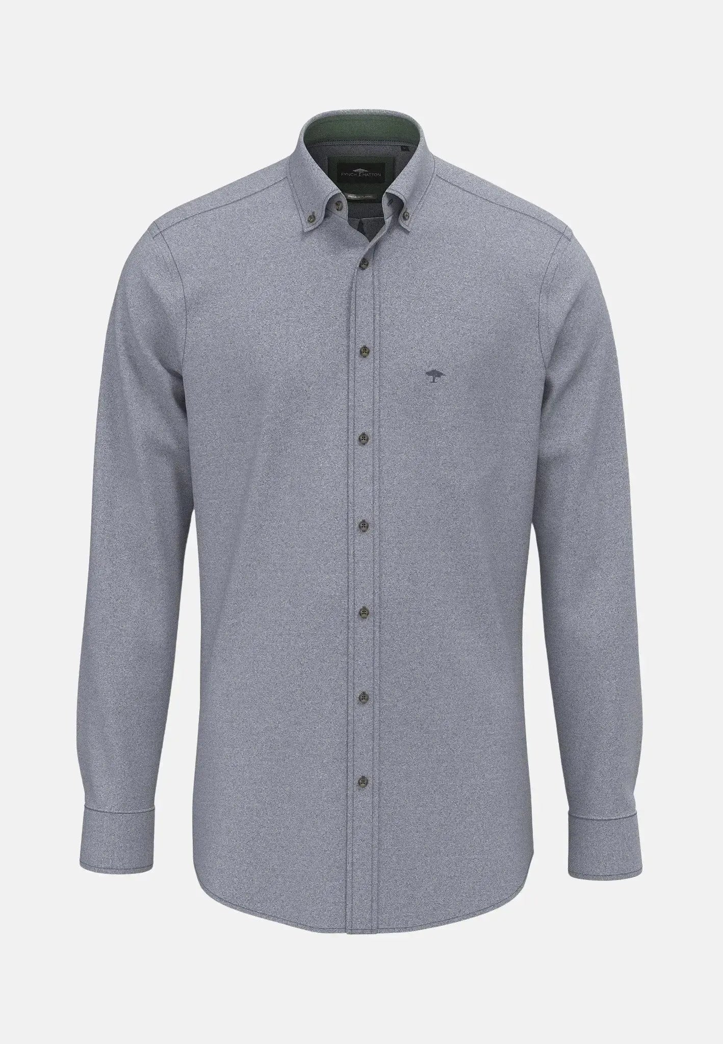 Fynch - Hatton Herringbone Flannel Button Down Shirt Navy – Tailored Menswear | Malford of London