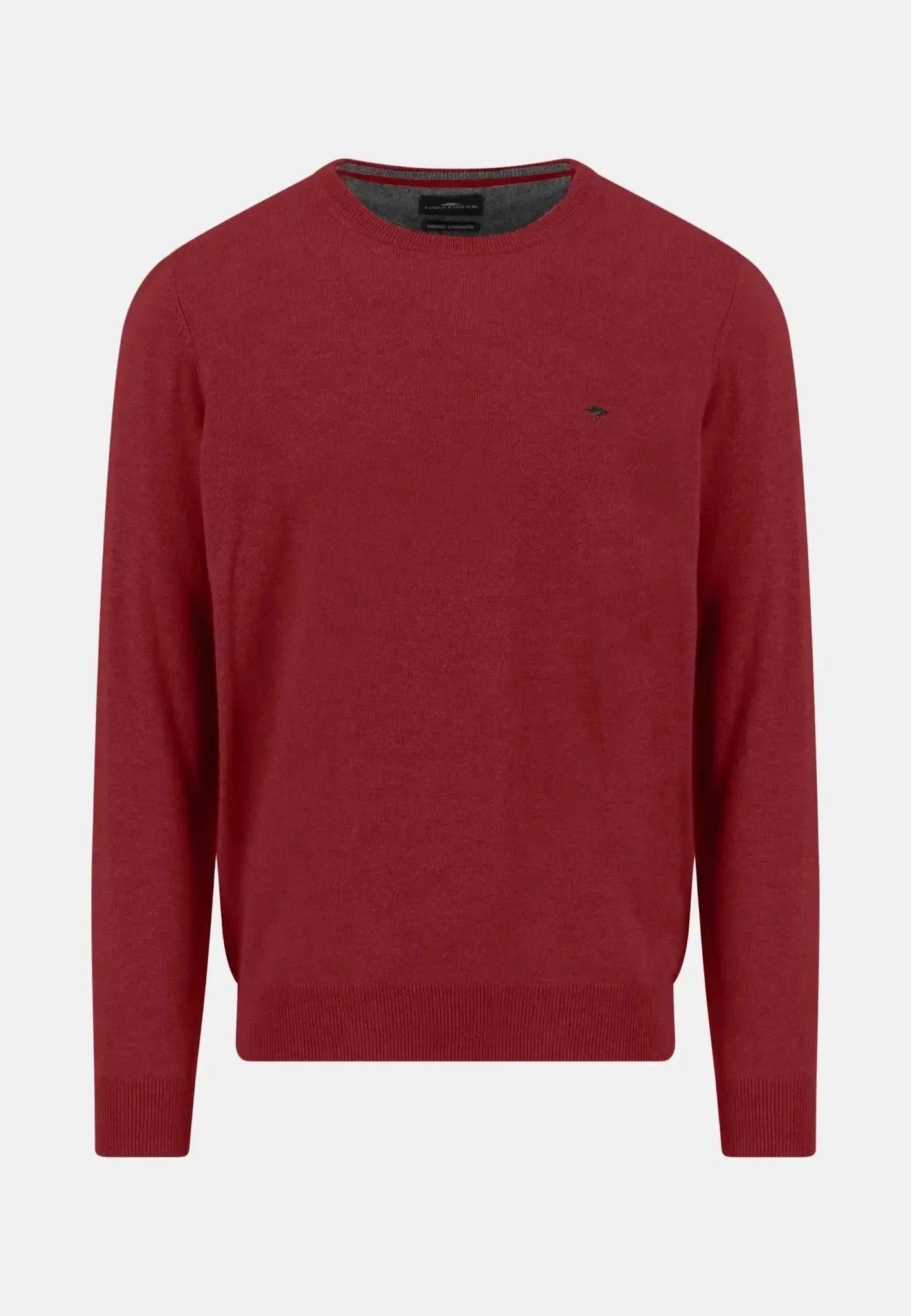 Fynch - Hatton Merino Wool Cashmere Crewneck Knit Garnet Red – Tailored Menswear | Malford of London