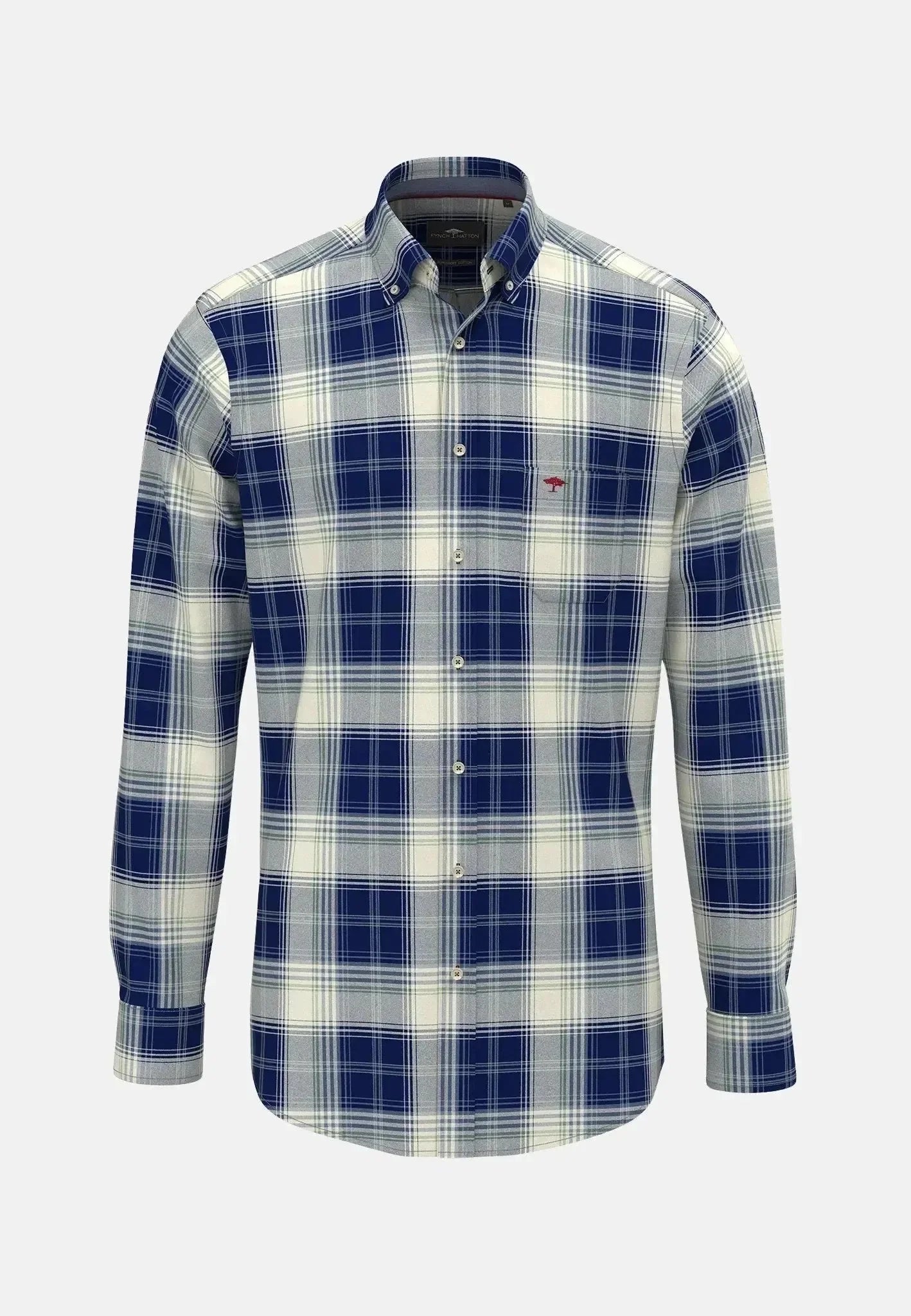 Fynch - Hatton Modern Flannel Check Shirt Navy – Tailored Menswear | Malford of London