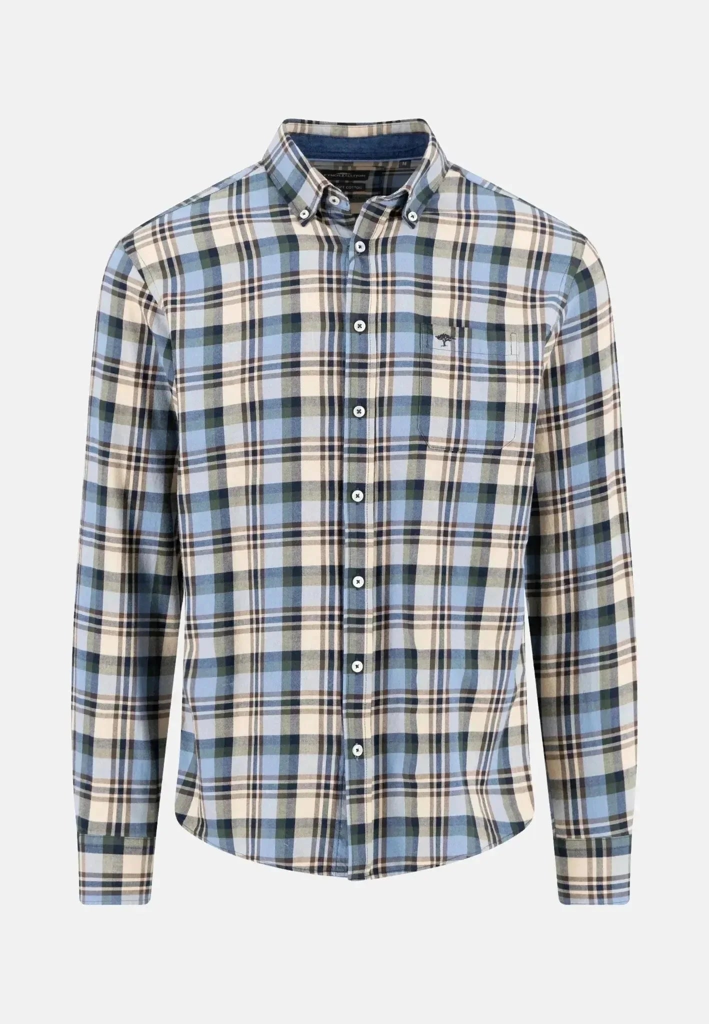 Fynch - Hatton Multicolour Flannel Check Shirt Sand – Tailored Menswear | Malford of London