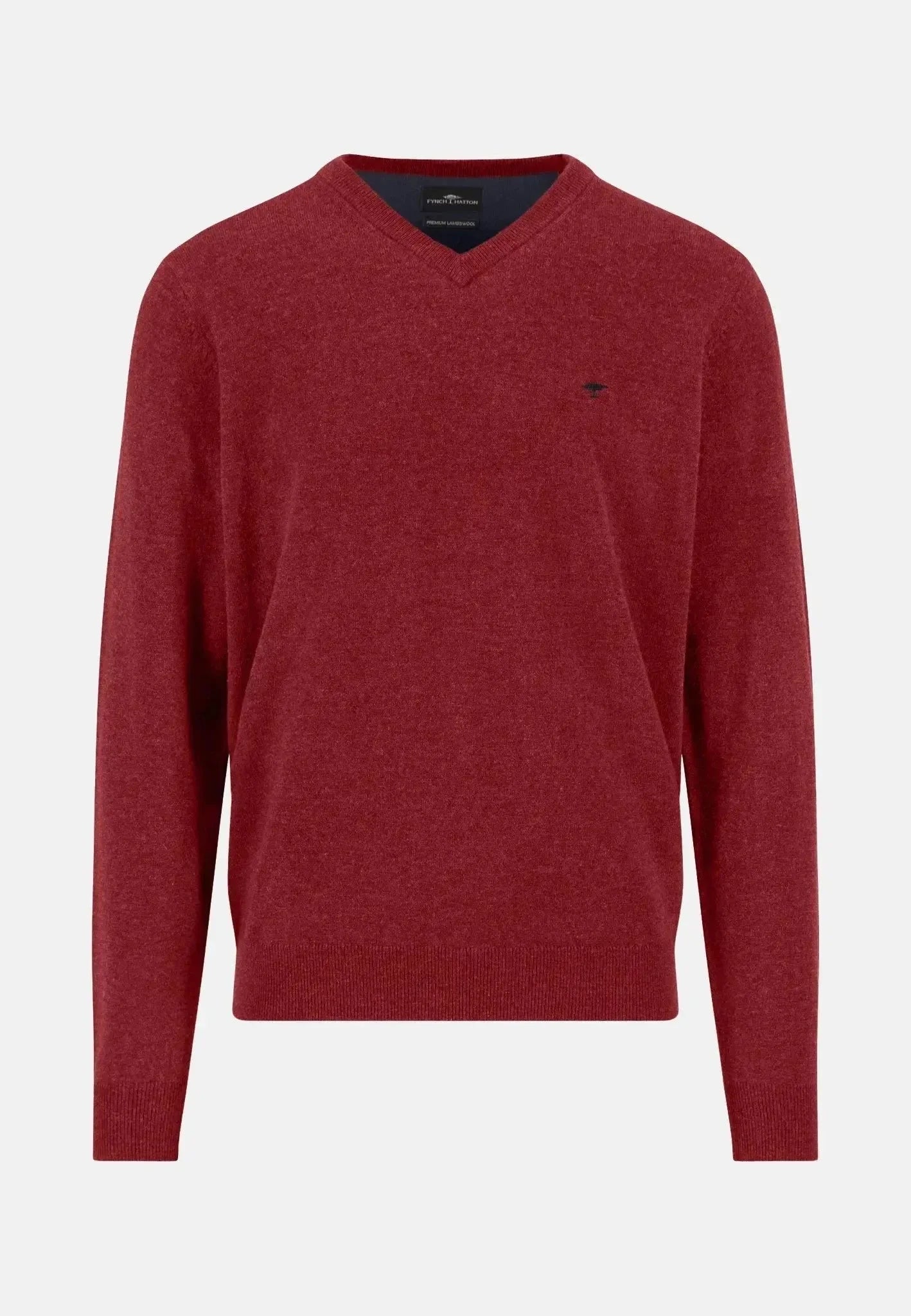 Fynch - Hatton Pure Lambswool V - Neck Knit Garnet Red – Tailored Menswear | Malford of London