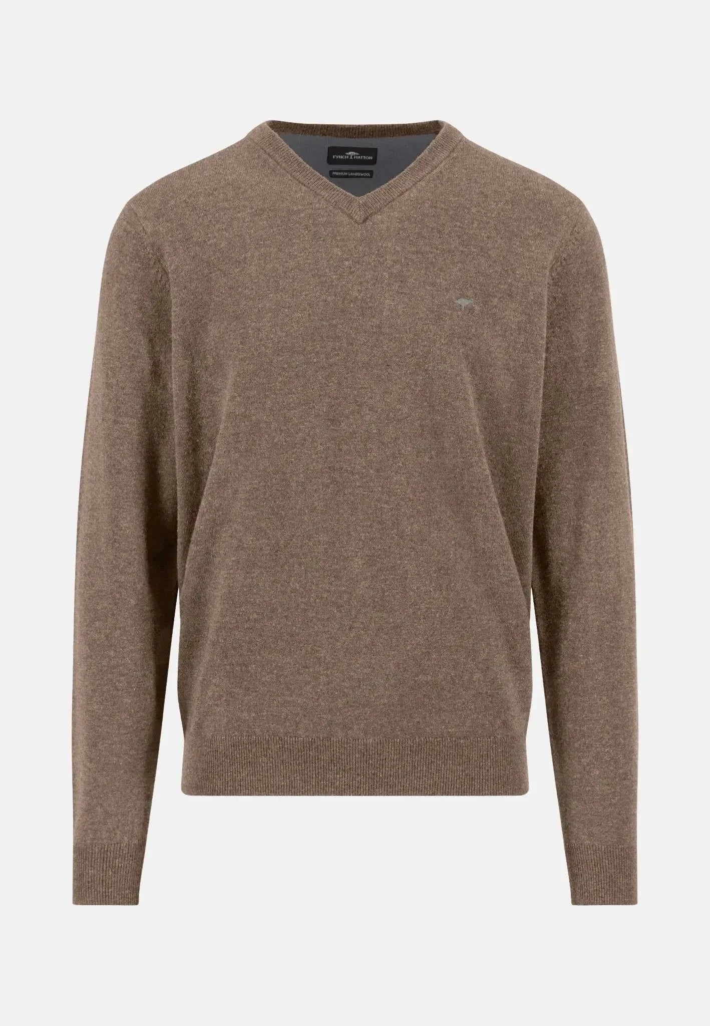 Fynch - Hatton Pure Lambswool V - Neck Knit Taupe – Tailored Menswear | Malford of London