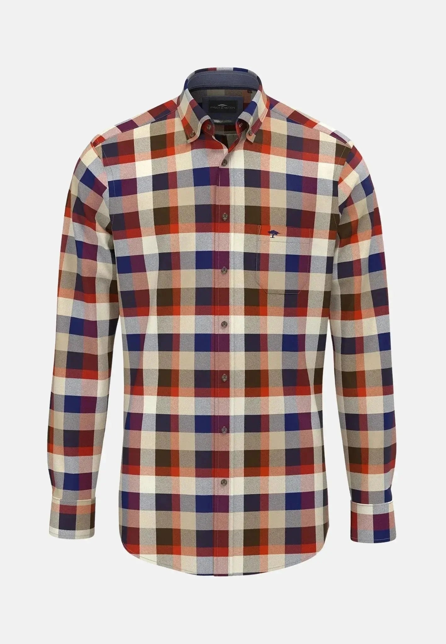Fynch - Hatton Square Flannel Check Shirt Garnet Red – Tailored Menswear | Malford of London