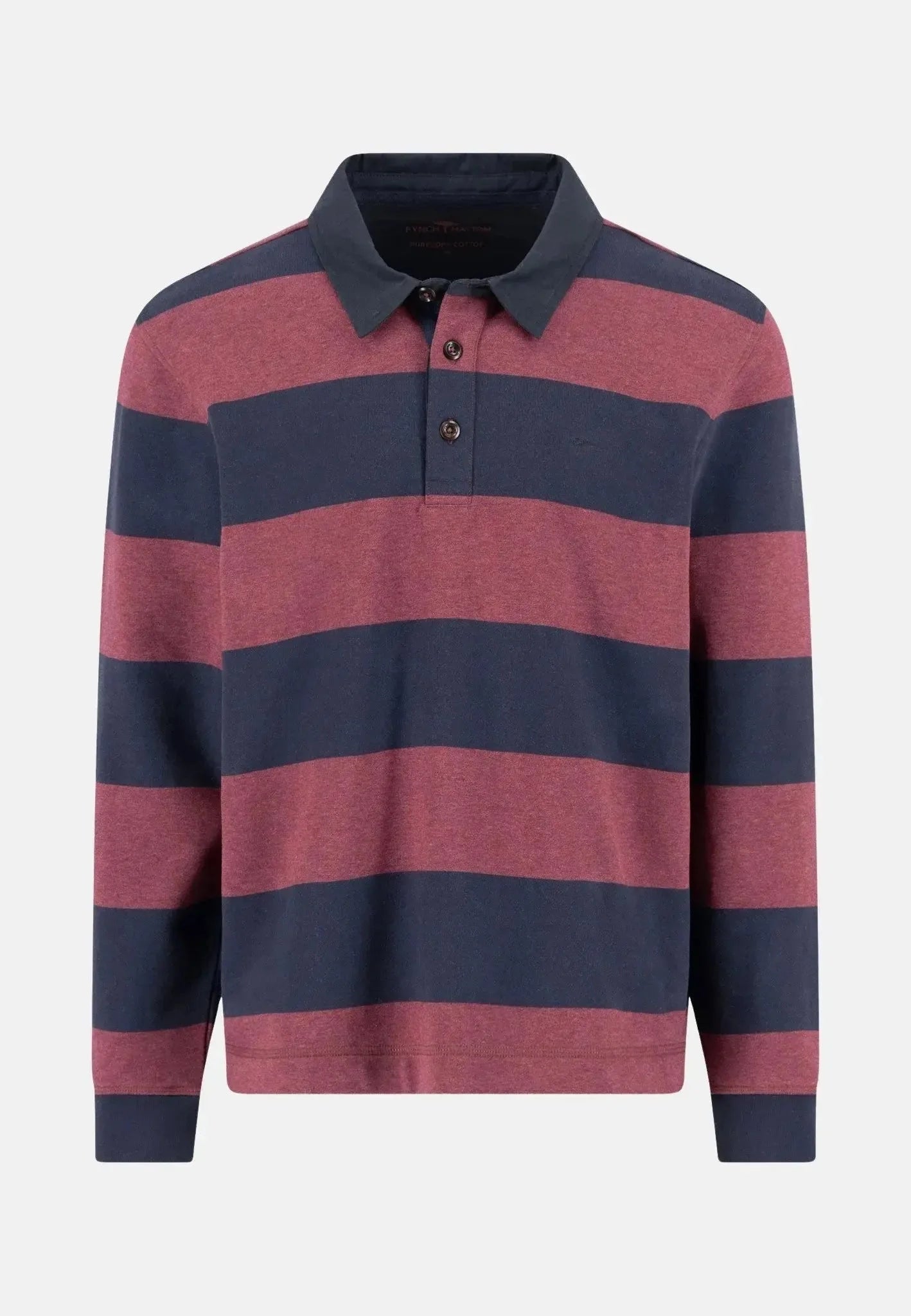 Fynch - Hatton Striped Rugby Collar Sweat Deep Merlot – Tailored Menswear | Malford of London