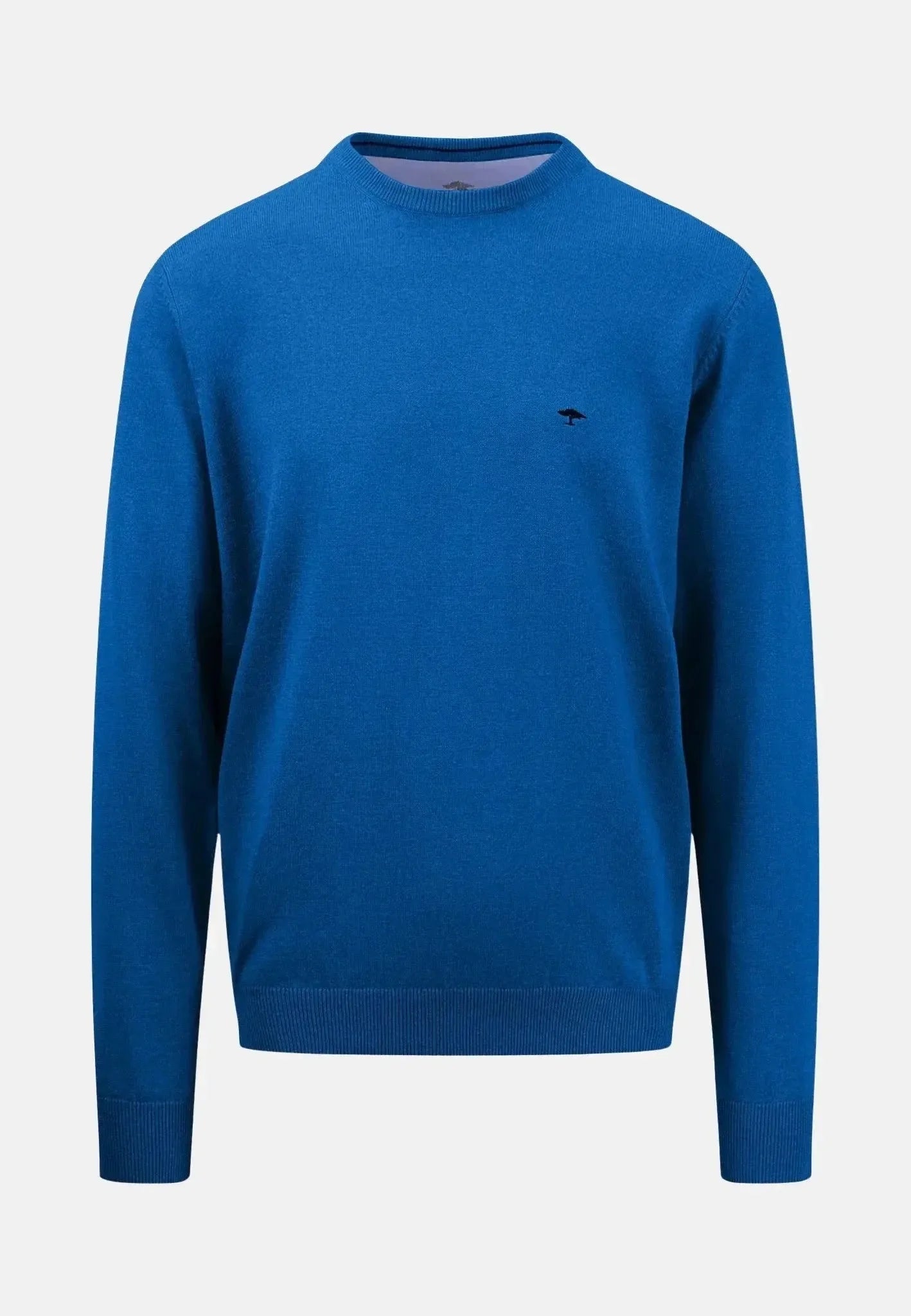 Fynch - Hatton Superfine Cotton Crewneck Knit Strong Blue – Tailored Menswear | Malford of London