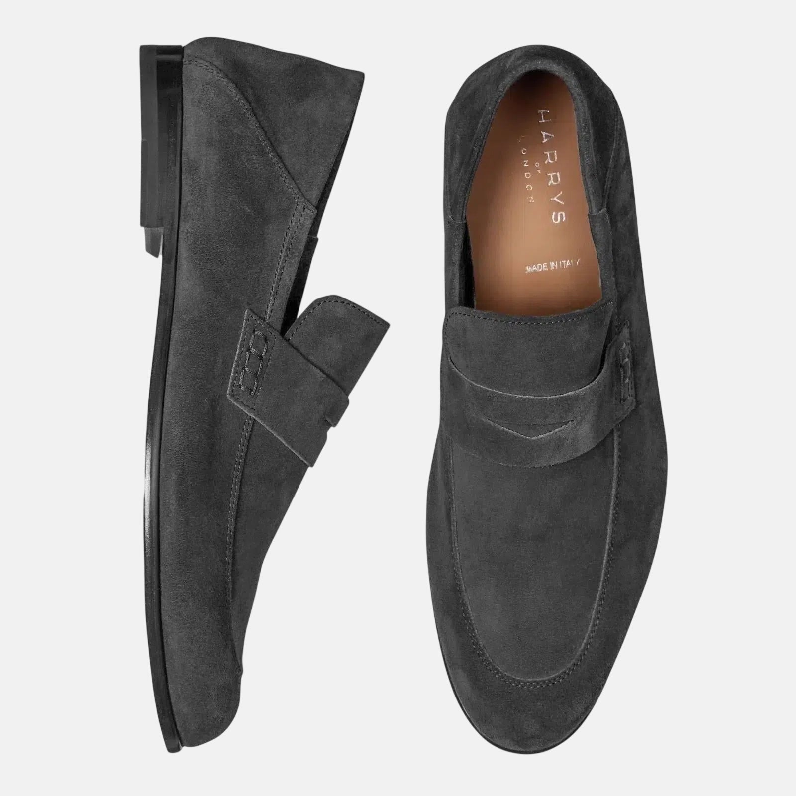 Harrys Of London Edward Soft F Suede Shoe Black – Savile Row Menswear Outlet | Malford of London