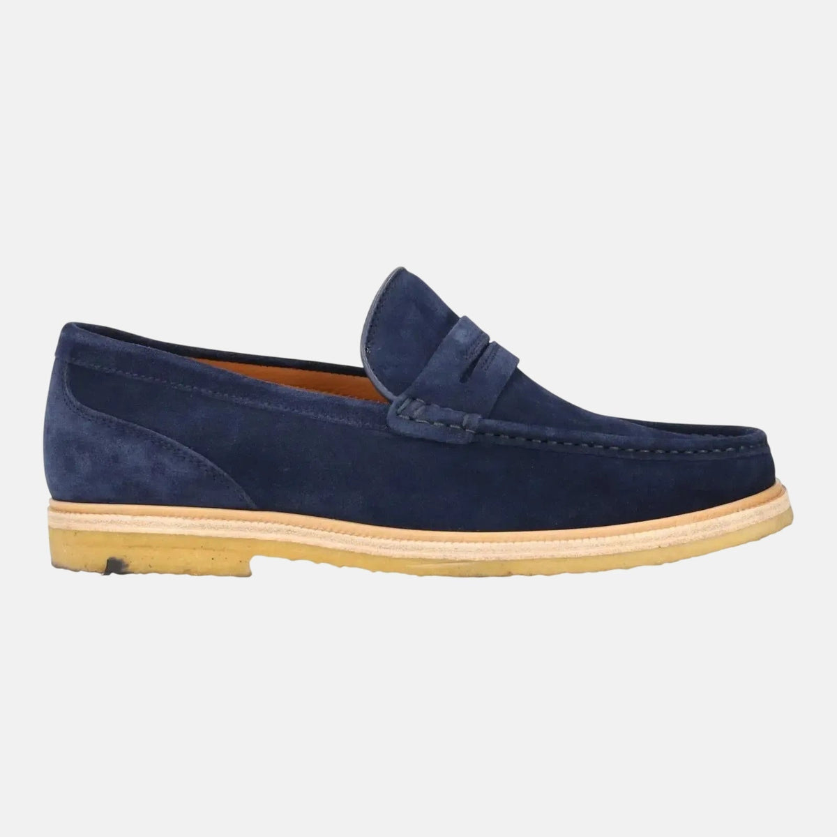 Harrys Of London Healey Suede Penny Loafer Navy - Malford_of_London_Tailoring_Archive