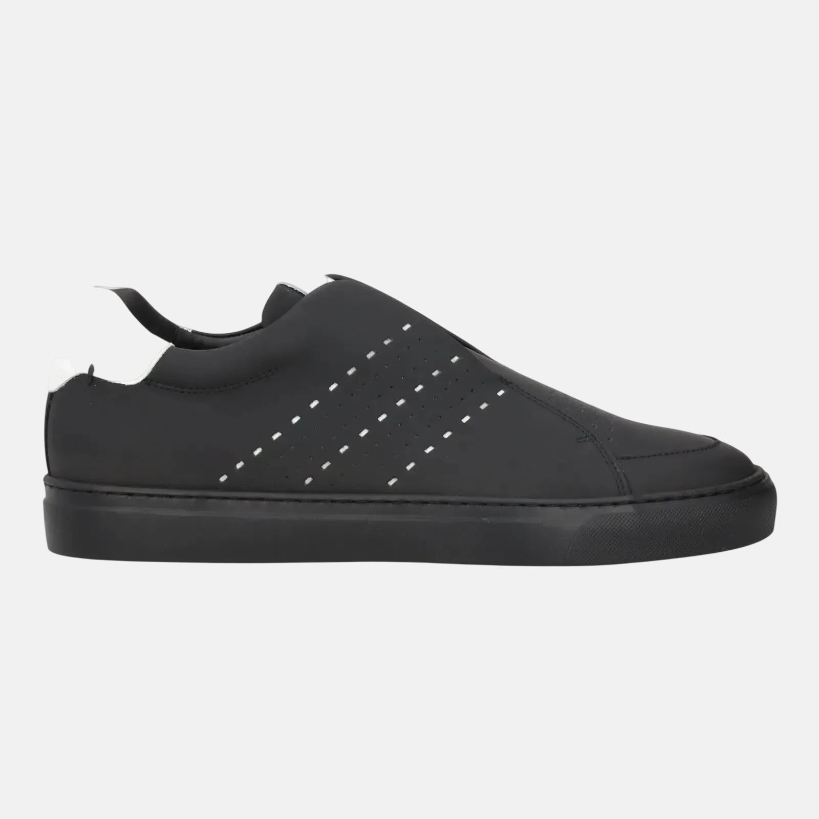 Harrys Of London Track Tech Leather Trainer Black White - Malford_of_London_Tailoring_Archive