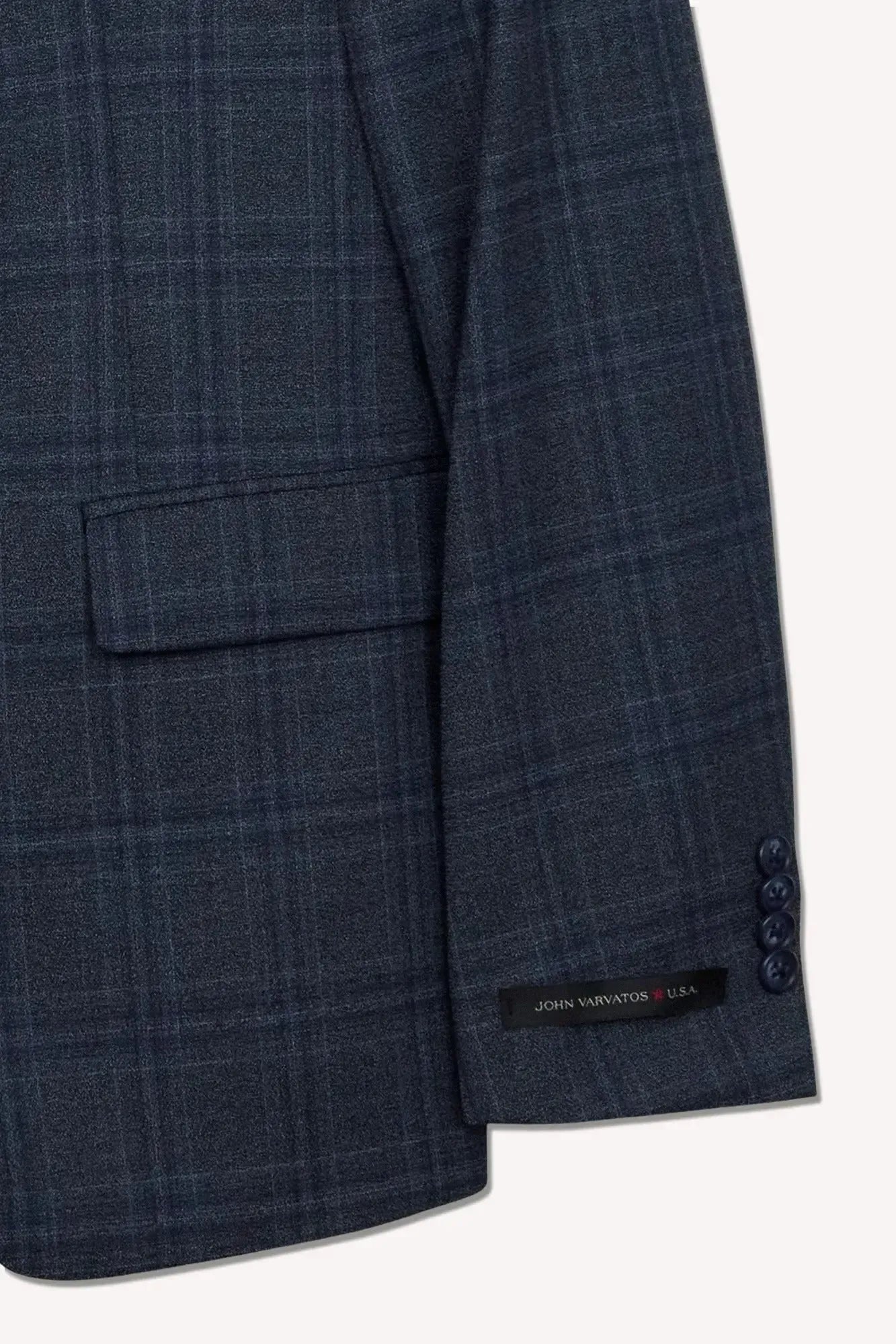 John Varvatos Single Breasted Notch Lapel Check Jacket Blue – Savile Row Menswear Outlet | Malford of London
