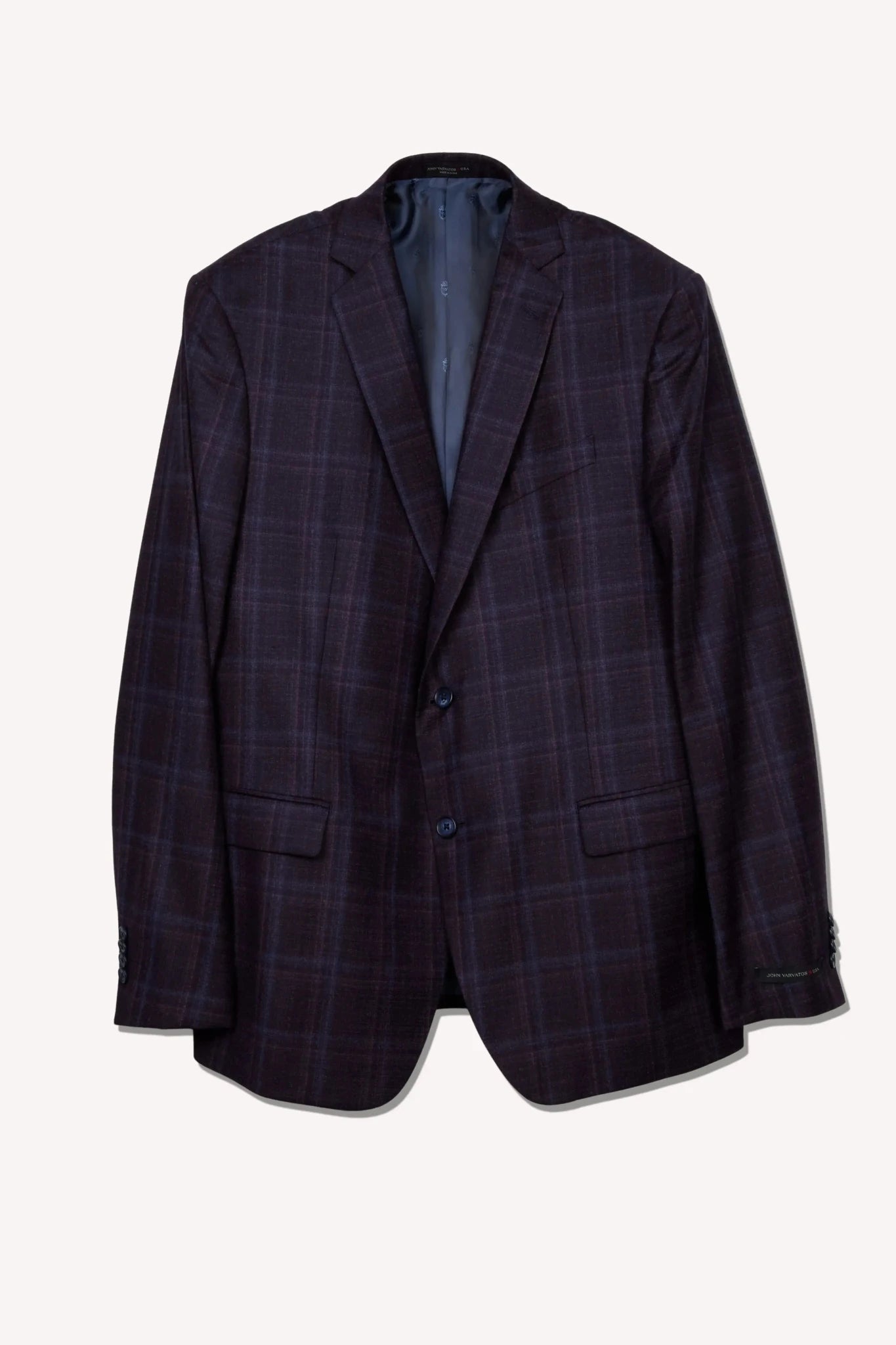 John Varvatos Single Breasted Overcheck Sports Jacket Purple Blue – Tailored Menswear | Malford of London