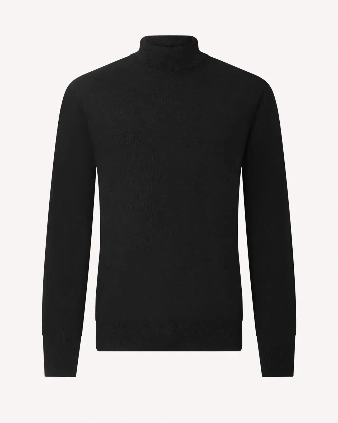 Kilgour Merino Wool Turtle Neck Jumper Black – Tailored Menswear | Malford of London