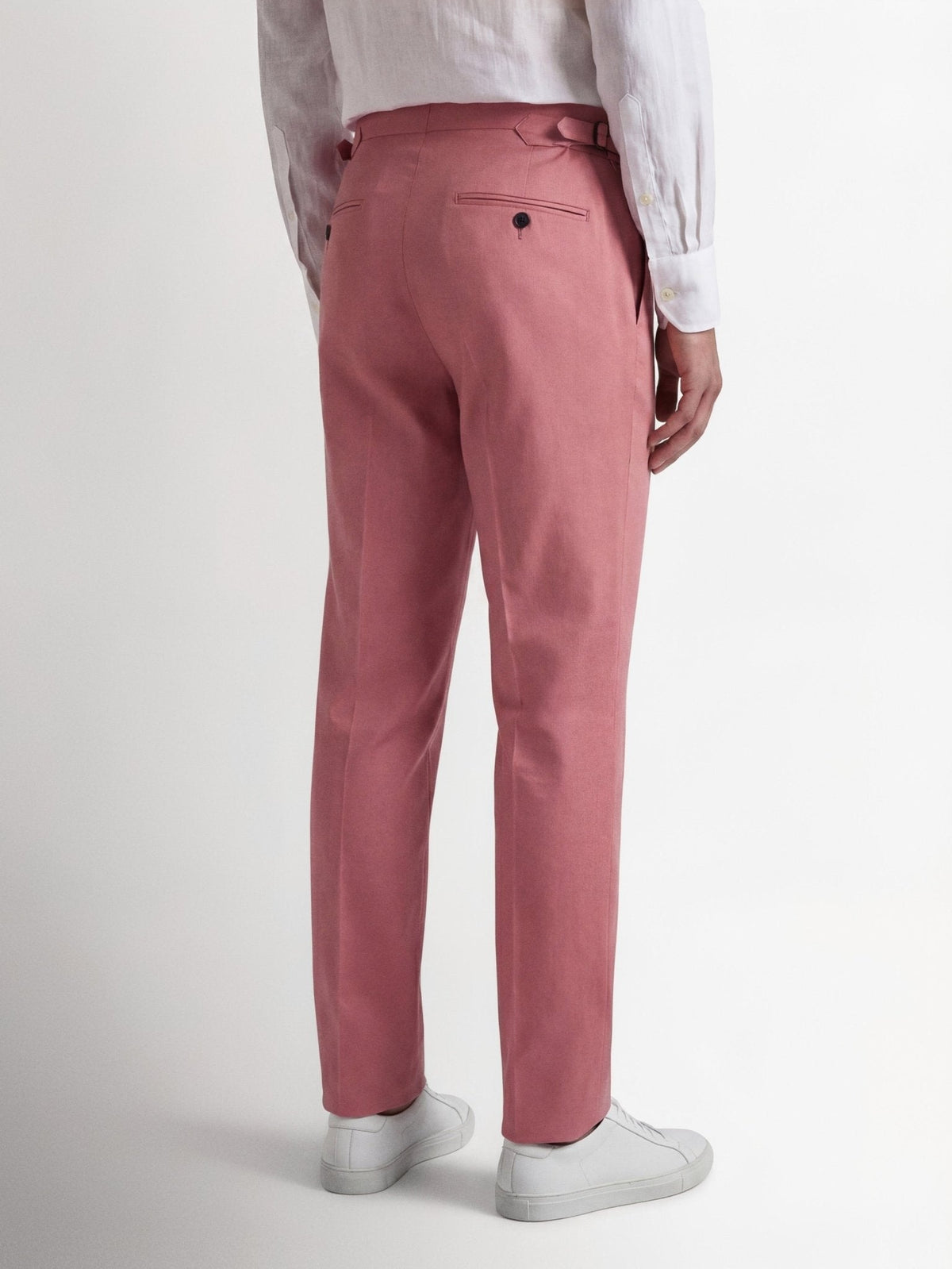 Richard James London Air Flat Front Cotton Trouser Pink – Savile Row Menswear Outlet | Malford of London