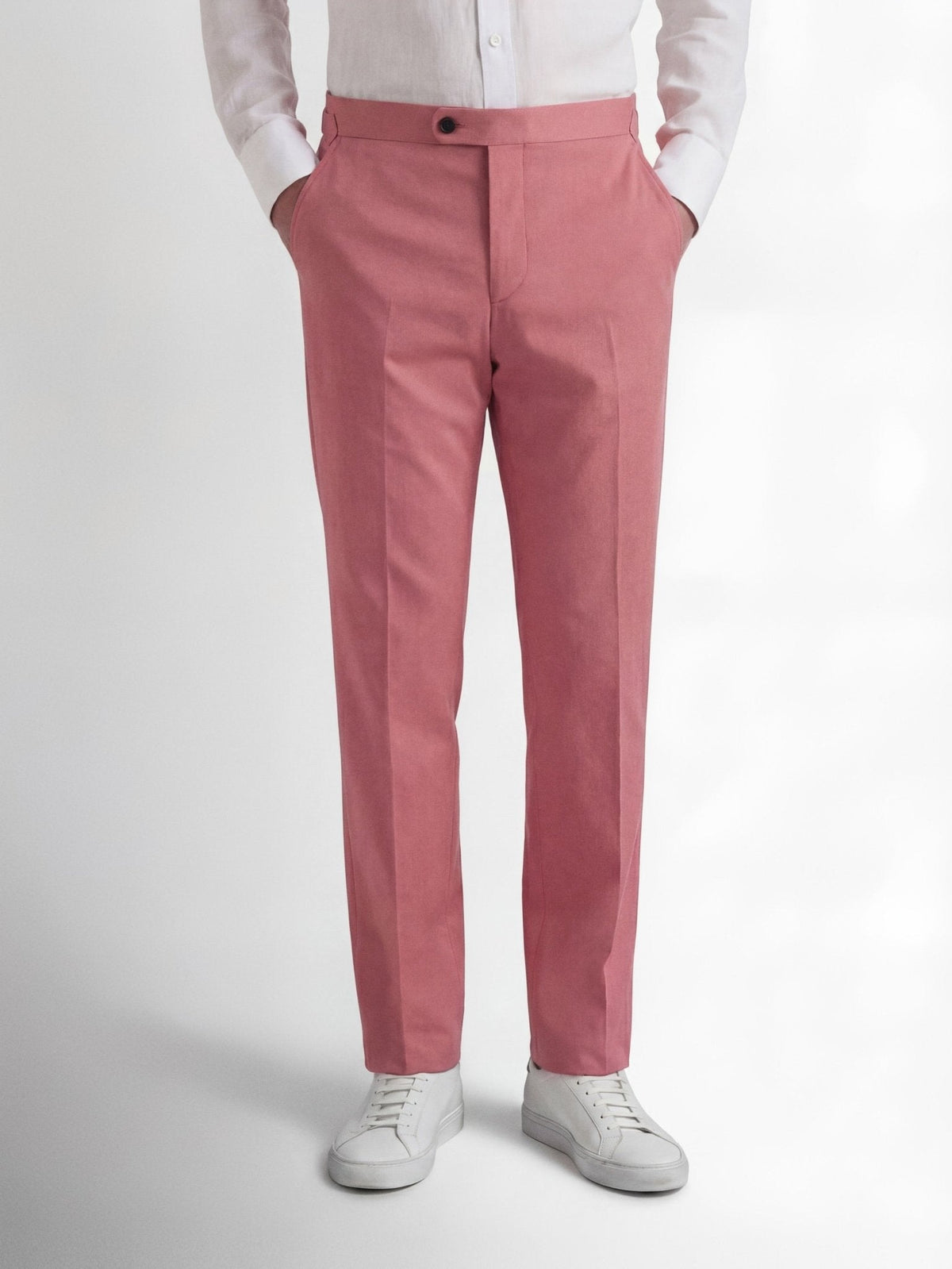 Richard James London Air Flat Front Cotton Trouser Pink – Savile Row Menswear Outlet | Malford of London