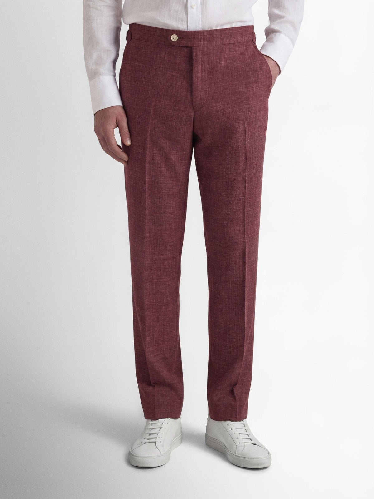 Richard James London Bateman Travel Trouser Red – Savile Row Menswear Outlet | Malford of London
