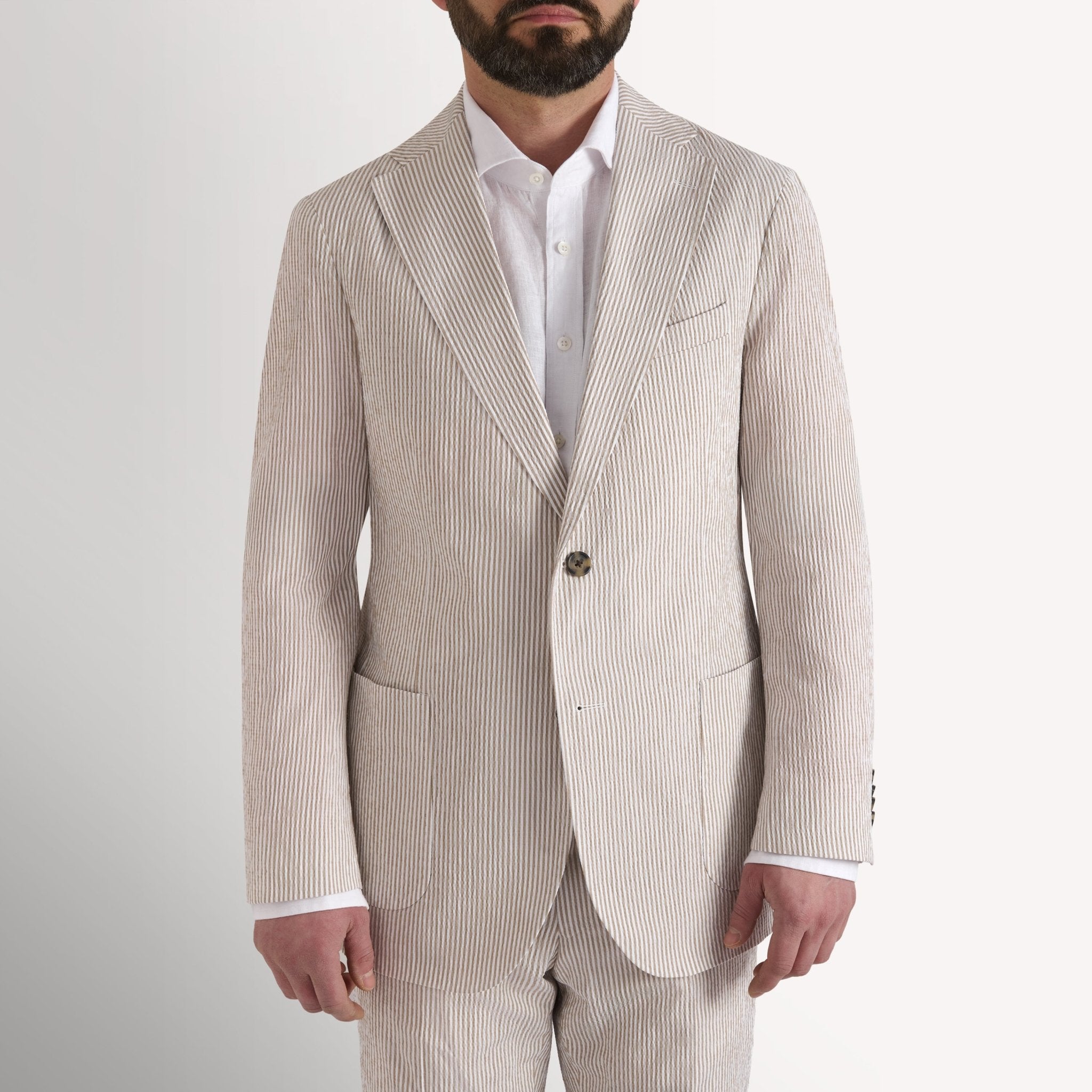 Richard James London CARLISLE SEER SUCKER SB JACKET Natural – Savile Row Menswear Outlet | Malford of London