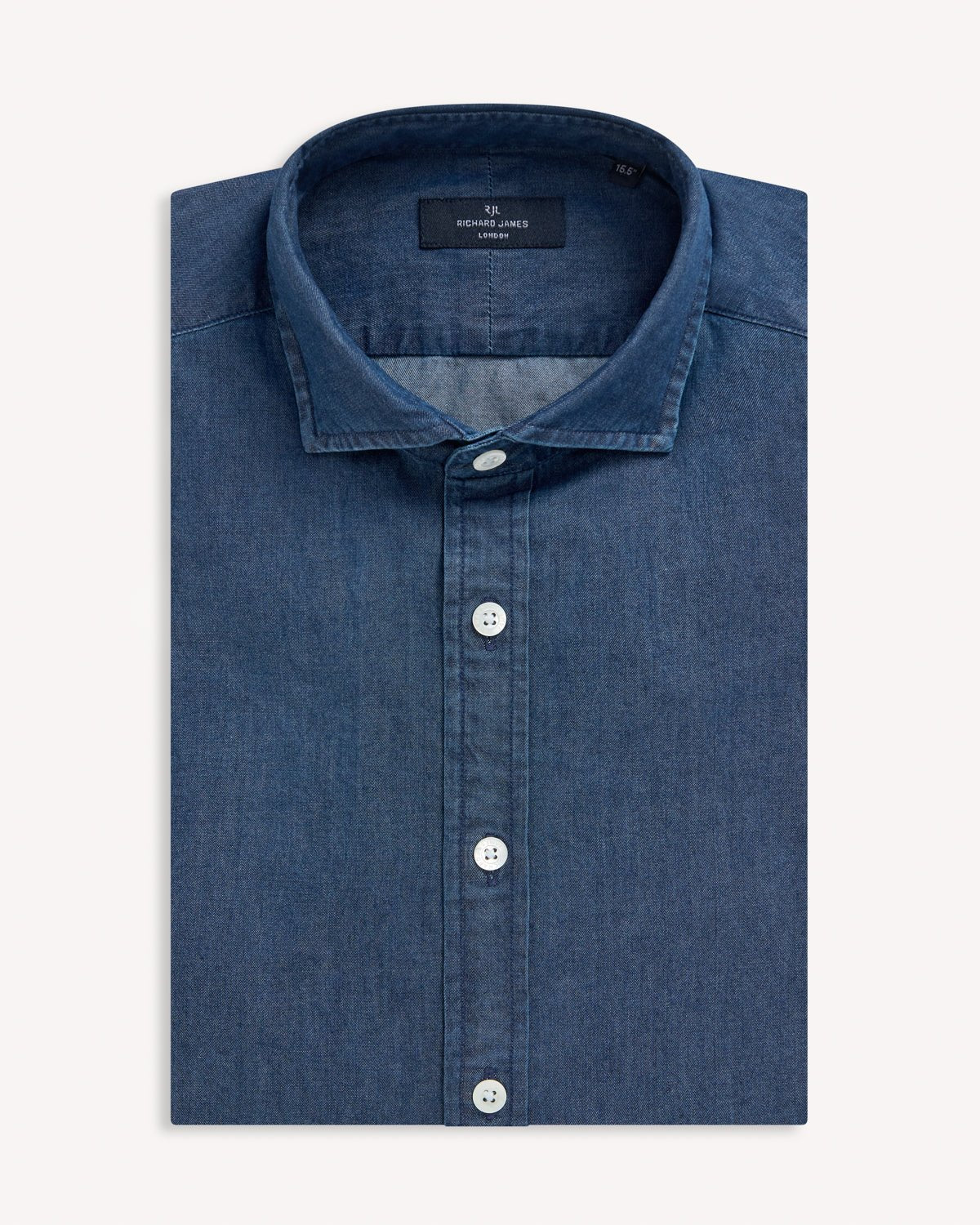 Richard James London Chambray Shirt Indigo - Malford_of_London_Tailoring_Archive