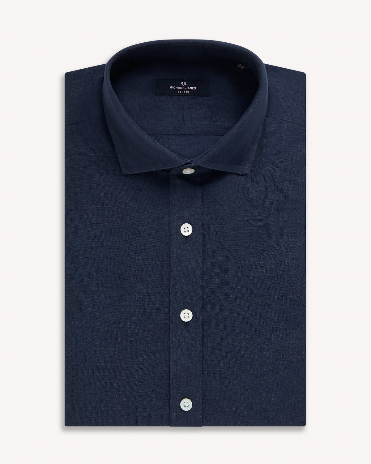 Richard James London Classic Linen Blend Shirt Navy - Malford_of_London_Tailoring_Archive