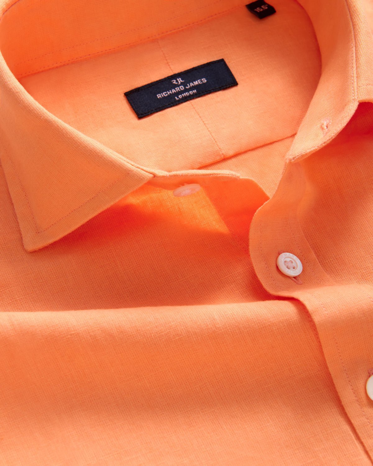 Richard James London Classic Linen Blend Shirt Peach - Malford_of_London_Tailoring_Archive