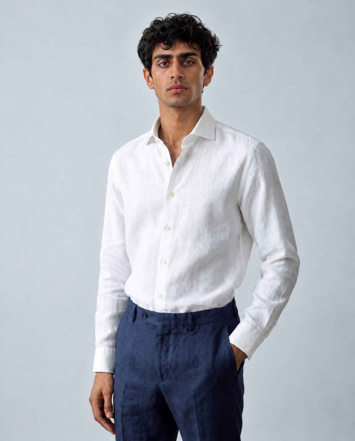 Richard James London Classic Linen Blend Shirt White - Malford_of_London_Tailoring_Archive