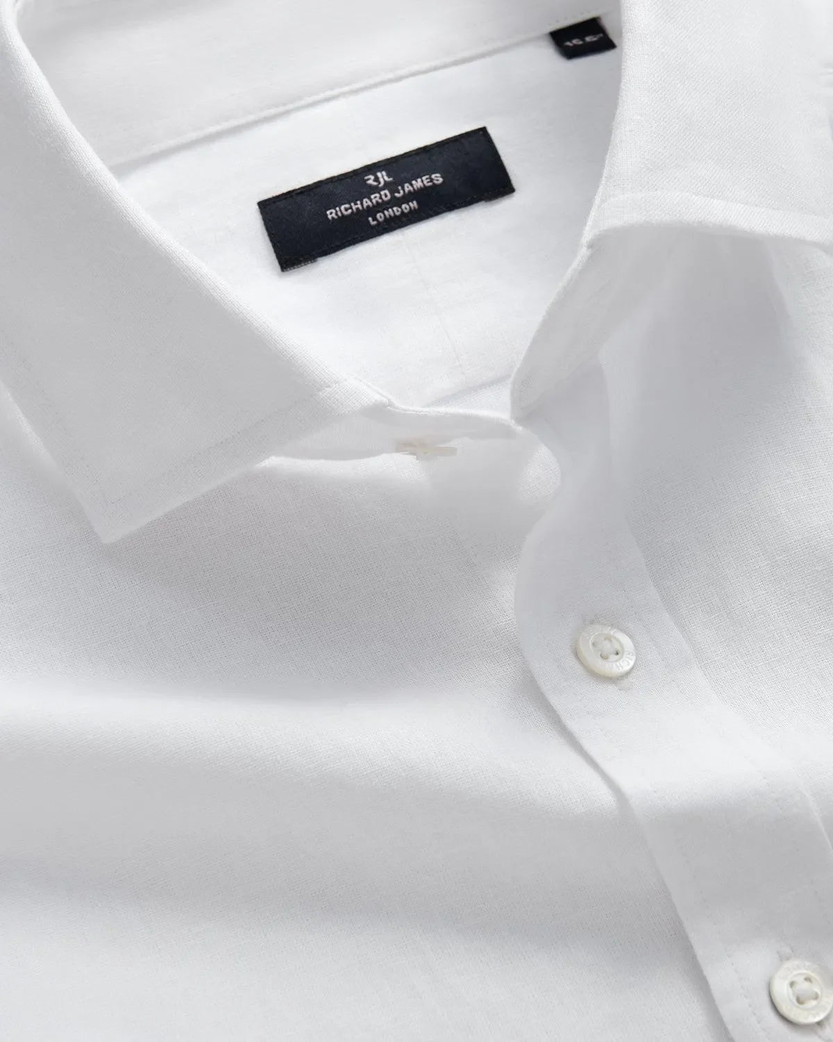 Richard James London Classic Linen Blend Shirt White - Malford_of_London_Tailoring_Archive