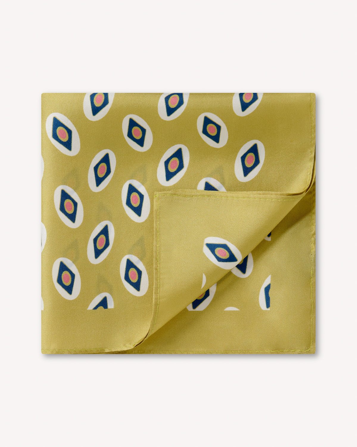Richard James London Geo Print Silk Pocket Square Gold – Savile Row Menswear Outlet | Malford of London