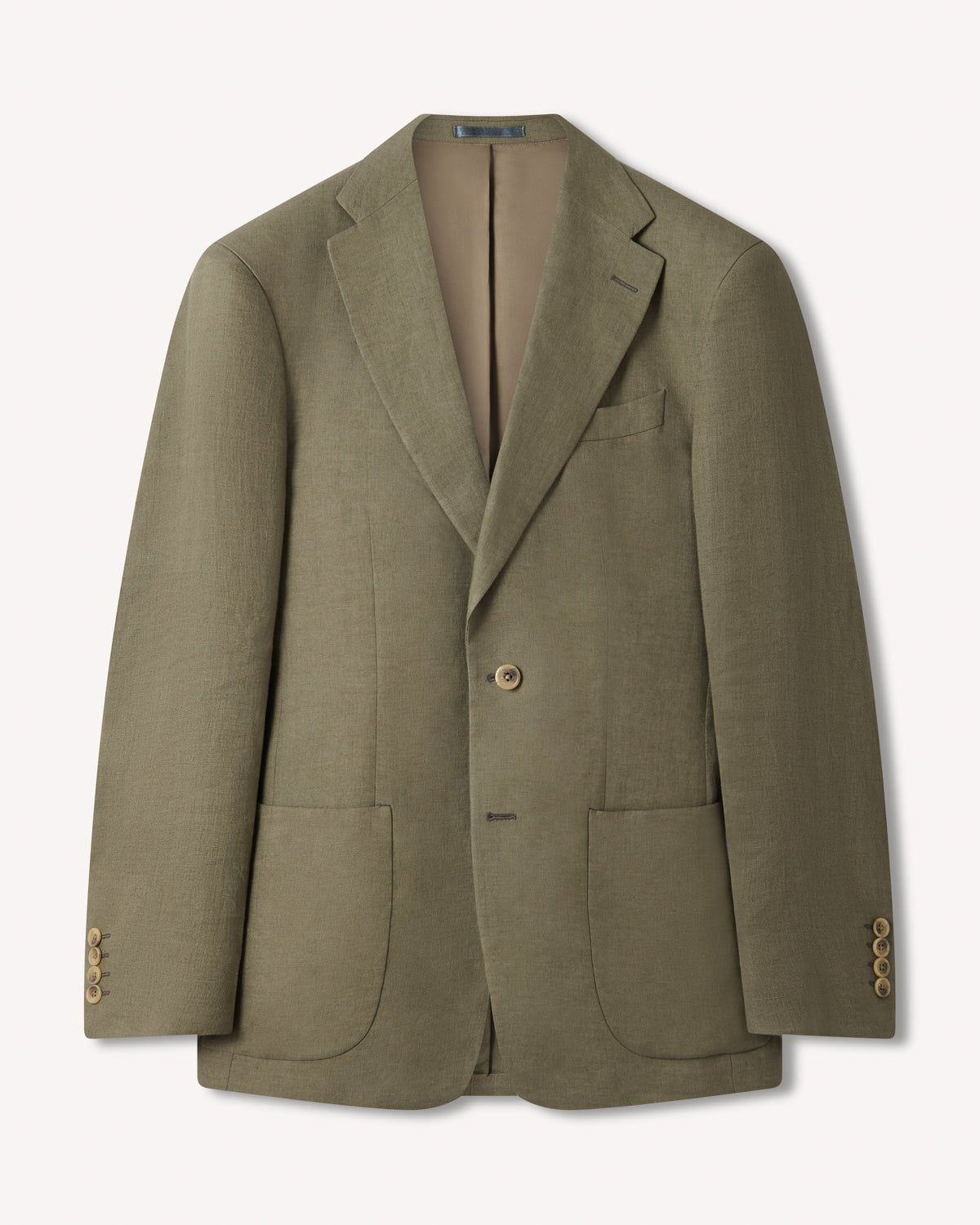 Richard James London PURE LINEN SB2N PATCH POCKET JACKET KHAKI – Savile Row Menswear Outlet | Malford of London