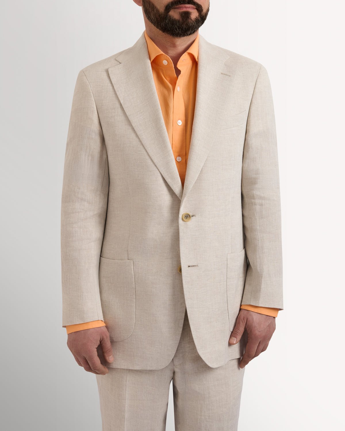 Richard James London PURE LINEN SB2N PATCH POCKET JACKET SAND – Savile Row Menswear Outlet | Malford of London