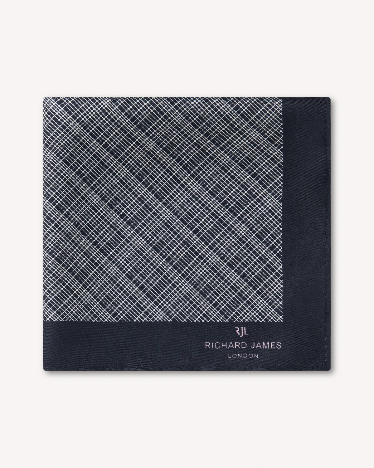 Richard James London Weave Print Silk Pocket Square Blue - Malford_of_London_Tailoring_Archive