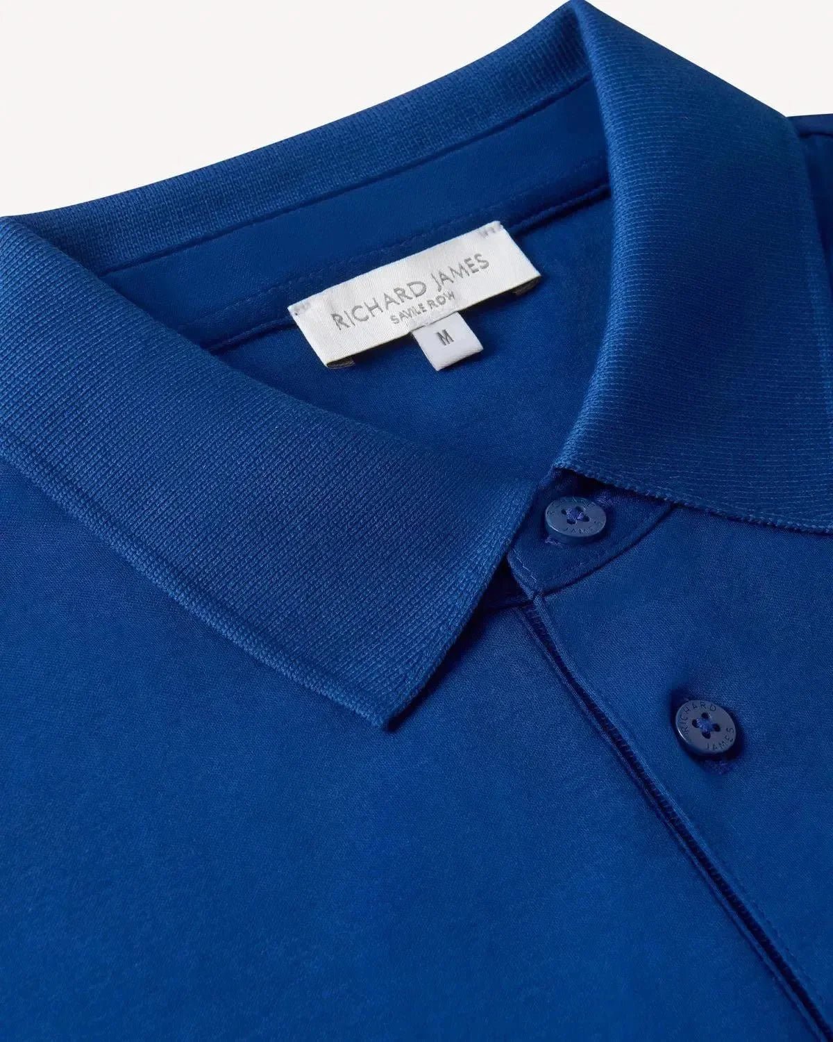 Richard James Mercerised Cotton Polo Shirt Air Force Blue - Malford_of_London_Tailoring_Archive