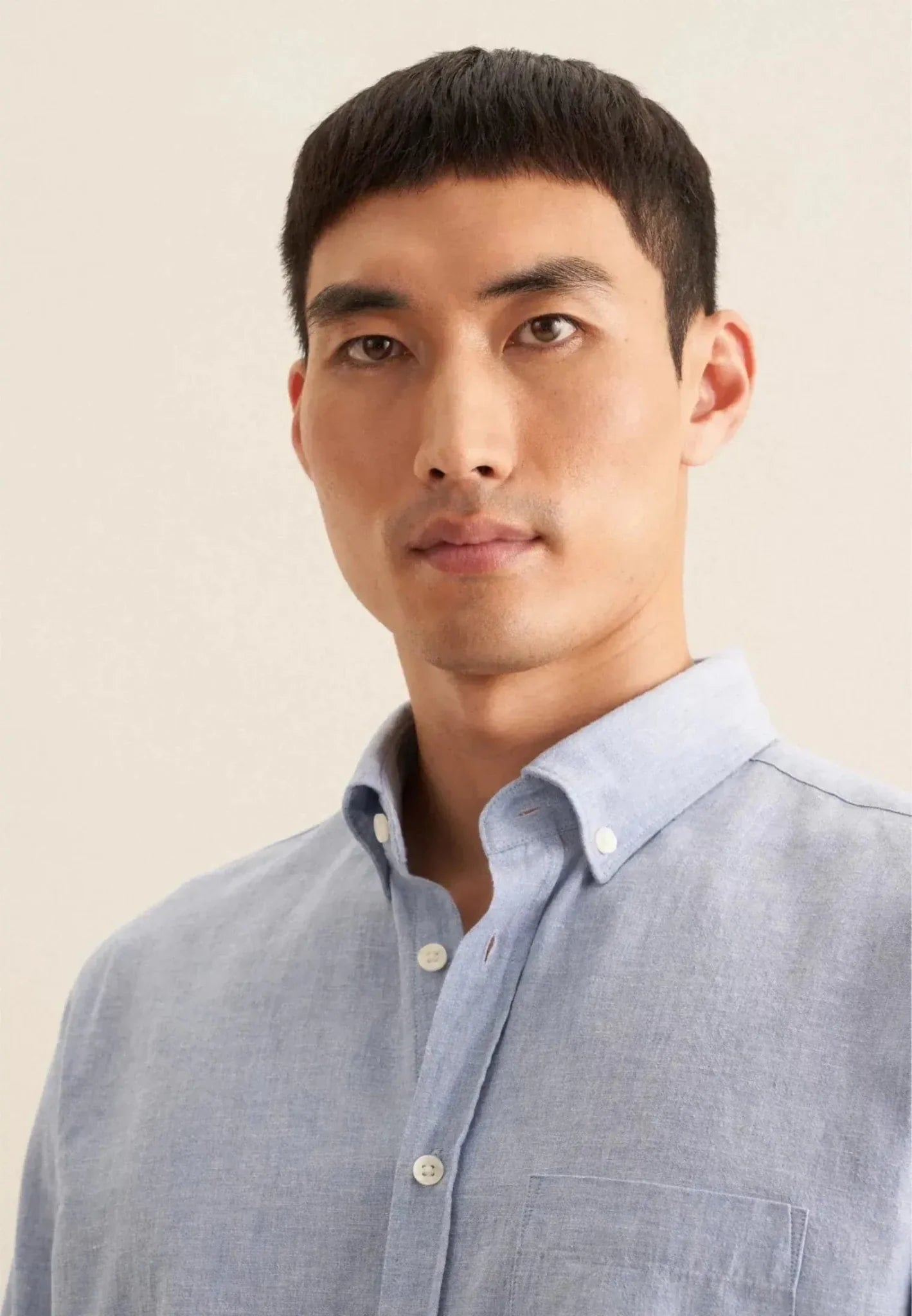 Seidensticker Regular Fit Button Down Linen Blend Chambray Shirt Light Blue – Tailored Menswear | Malford of London