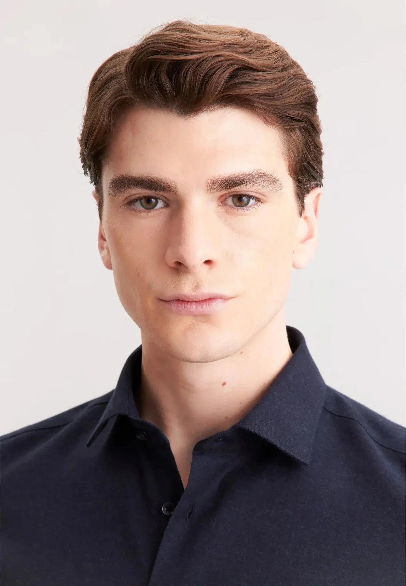 Seidensticker Slim Fit New Kent Flannel Shirt Dark Blue – Tailored Menswear | Malford of London