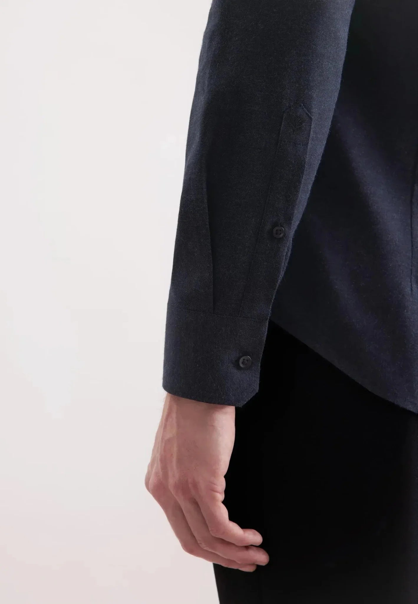 Seidensticker Slim Fit New Kent Flannel Shirt Dark Blue – Tailored Menswear | Malford of London