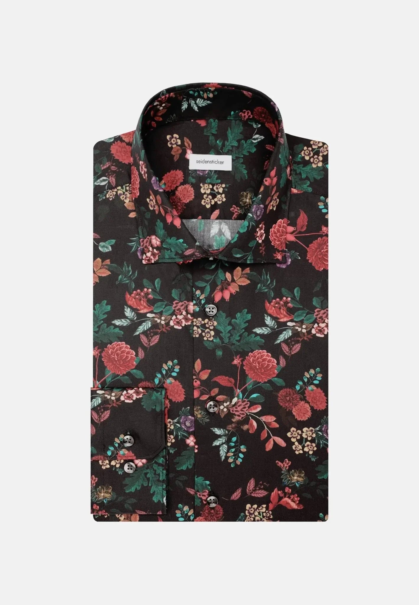 Seidensticker Slim Fit New Kent Floral Shirt Grey – Tailored Menswear | Malford of London