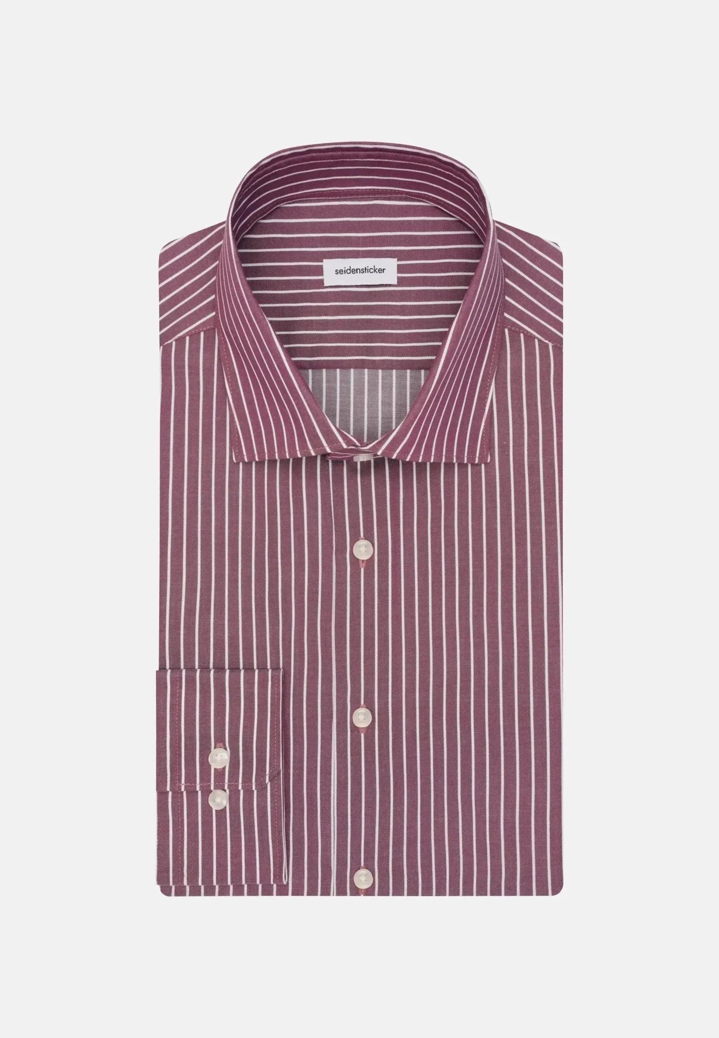 Seidensticker Slim Fit No Iron New Kent Striped Business Shirt Lilac – Tailored Menswear | Malford of London