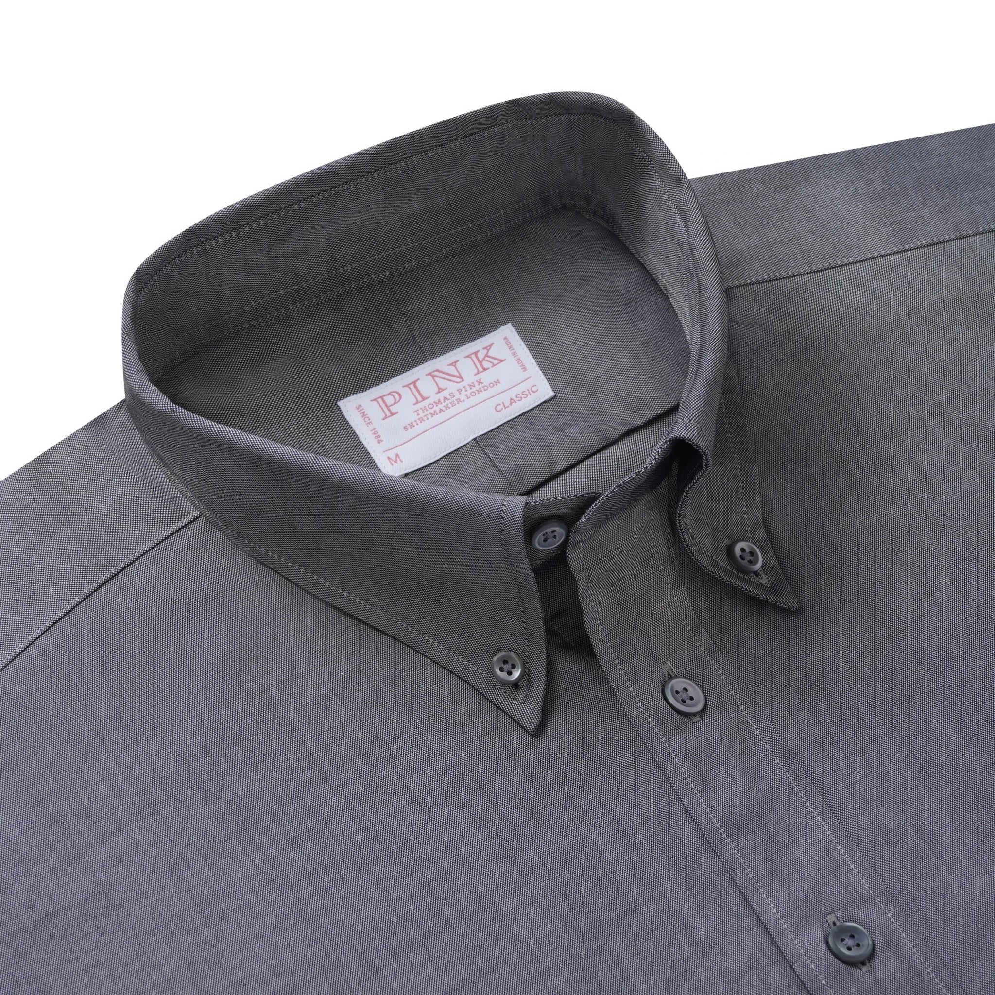 Thomas Pink Shirt Classic Fit Plain Grey Cotton – Savile Row Menswear Outlet | Malford of London