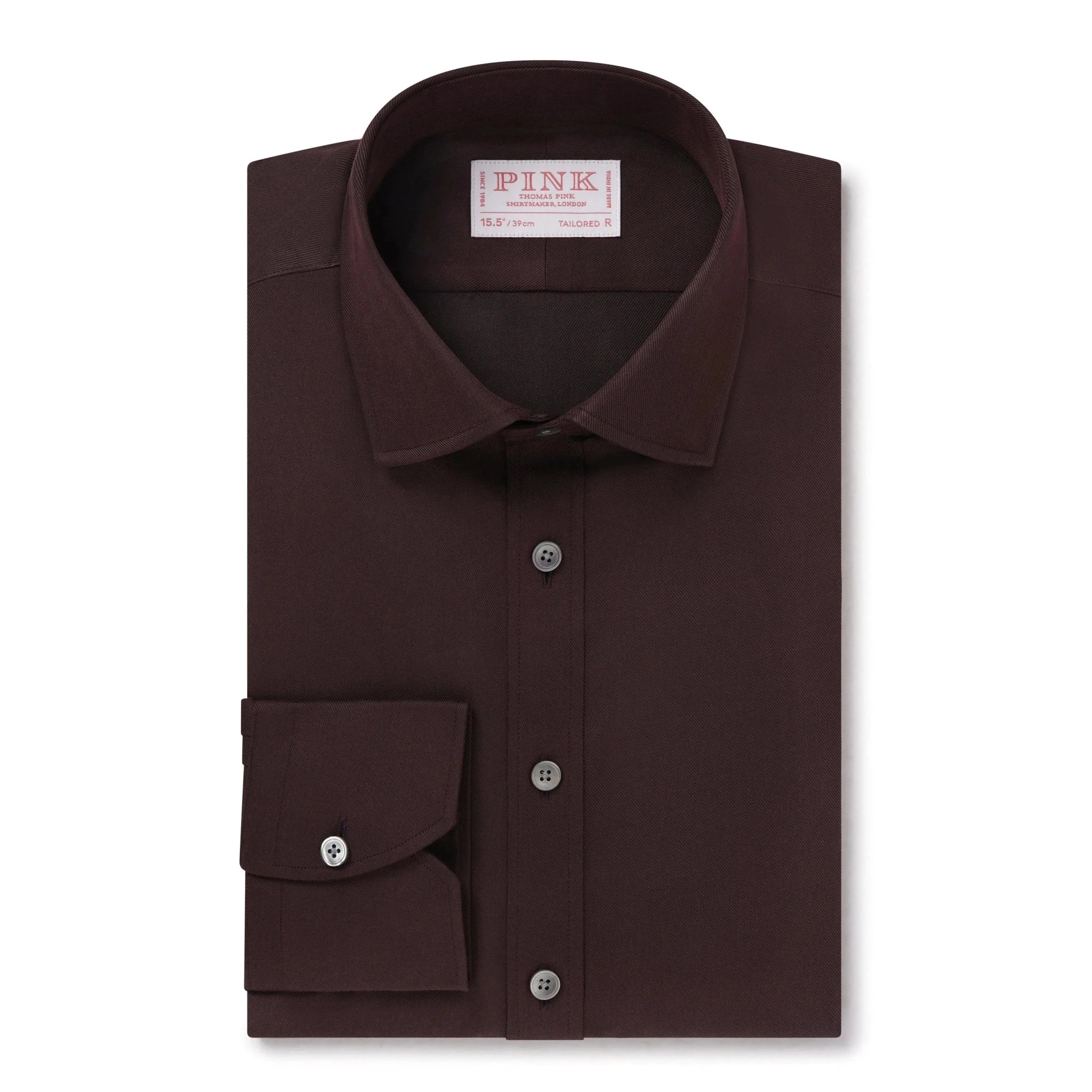 Thomas Pink Shirt Tailored Fit Twill Plain Red Formal Cotton – Tailored Menswear | Malford of London
