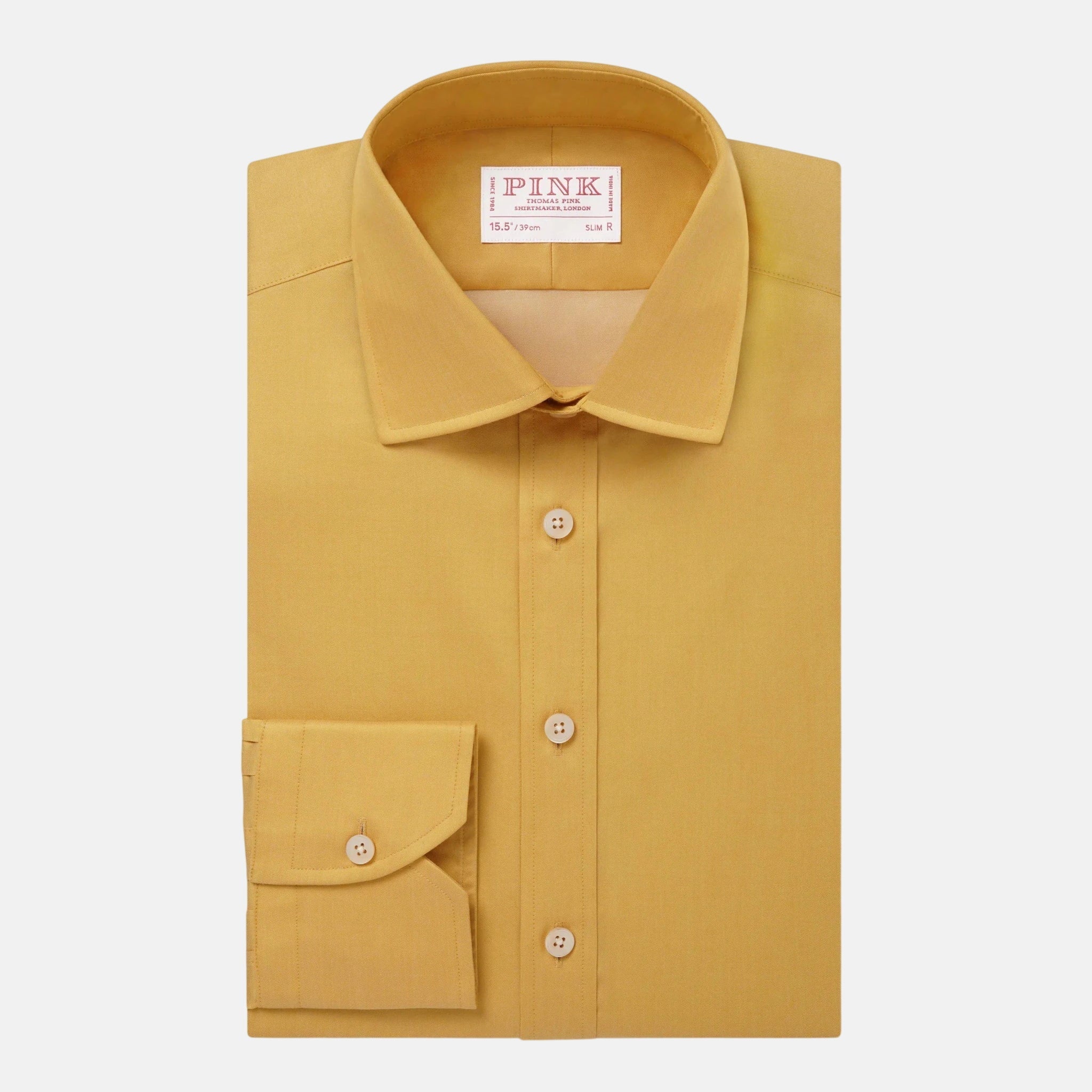 Thomas Pink Slim Fit Formal Solid Colour Twill Shirt