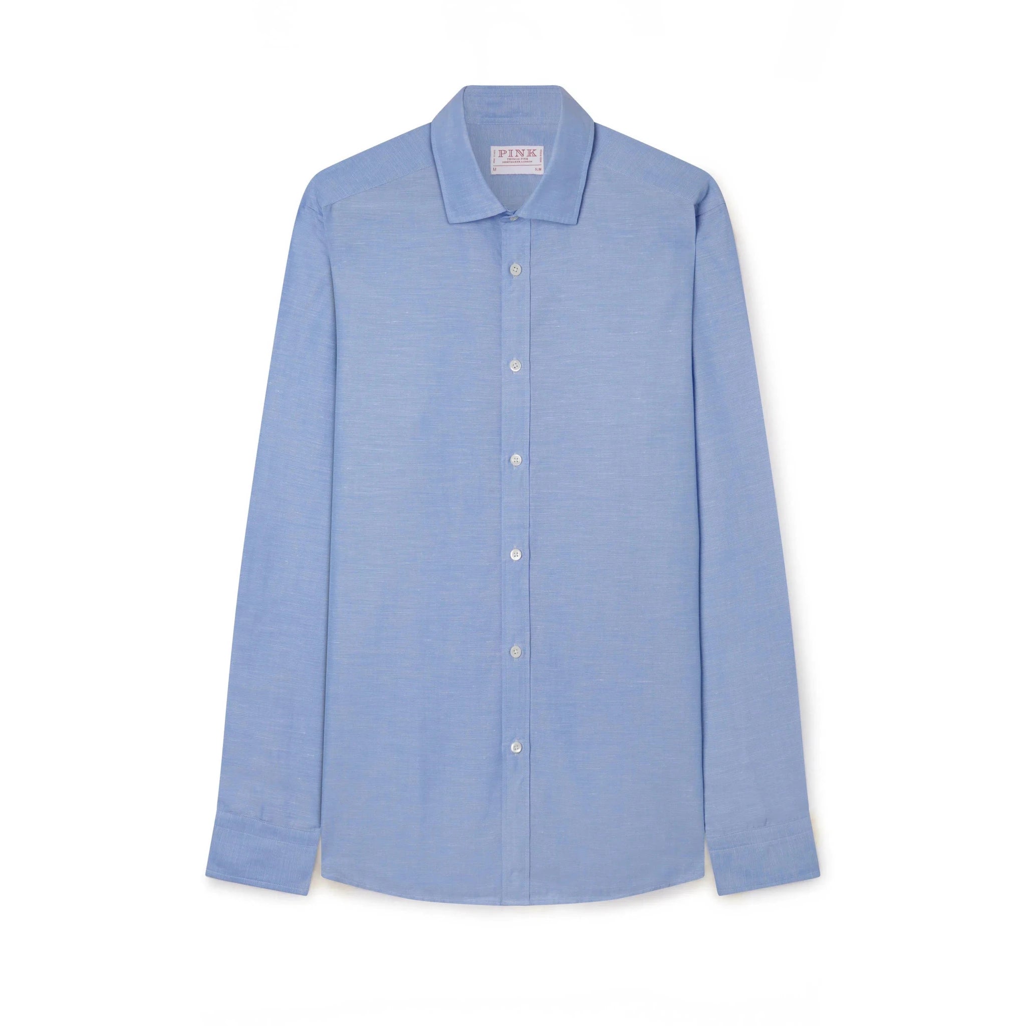 Thomas Pink Slim Fit Smart Casual Cotton Blend Slub Shirt – Savile Row Menswear Outlet | Malford of London
